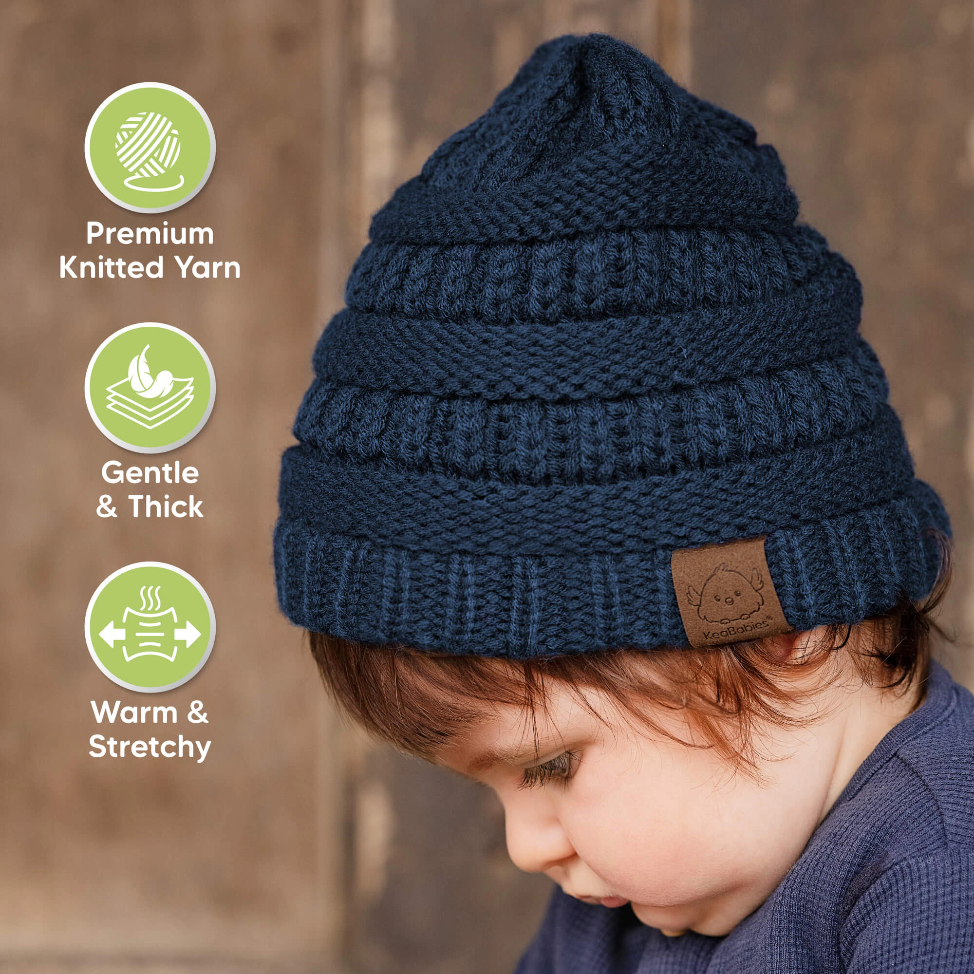 KeaBabies 3-Pack Warmzy Baby Beanies
