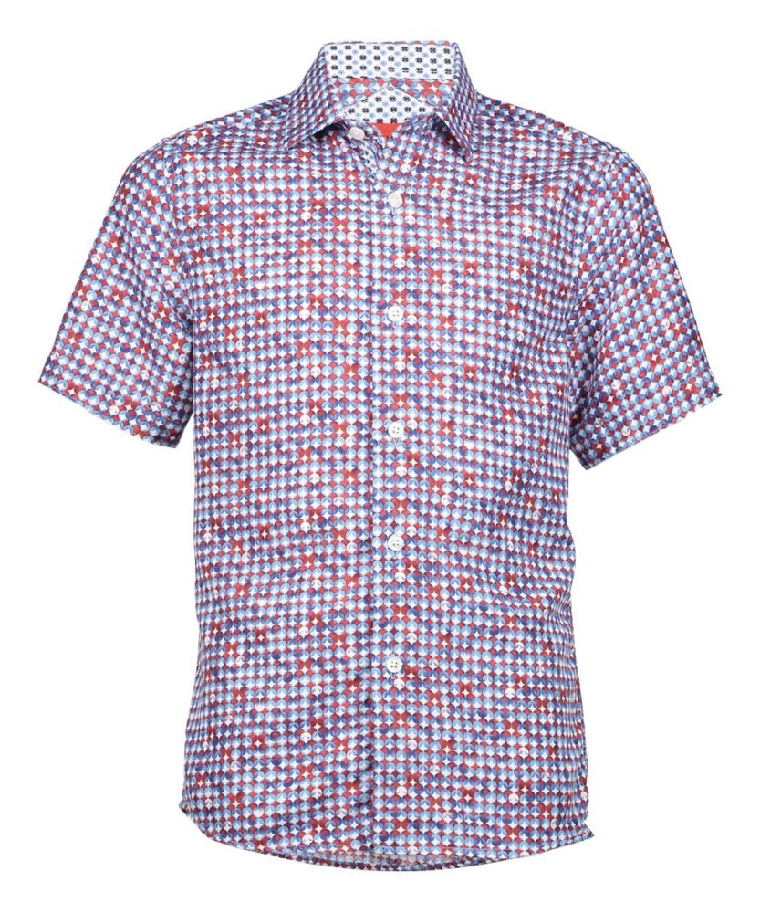 Elie Balleh Boys Slim Fit Printed Short Sleeve Shirt