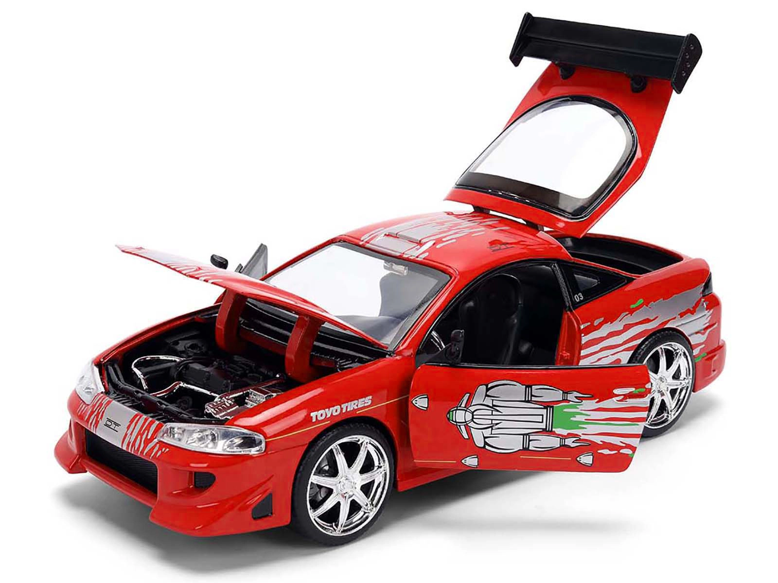 Jada Brian's Mitsubishi Eclipse Red with Graphics Remix "The Fast and The Furious" (2001) Movie "Fast &