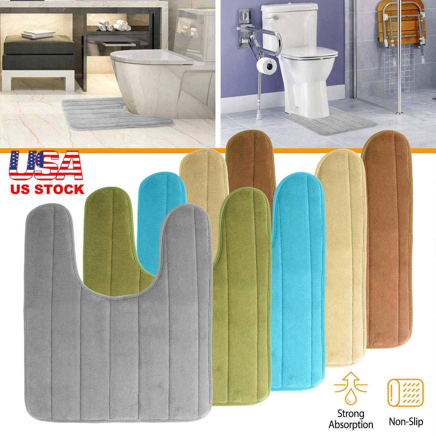 GBruno Velvet U-Shaped Contour Bathroom Rug