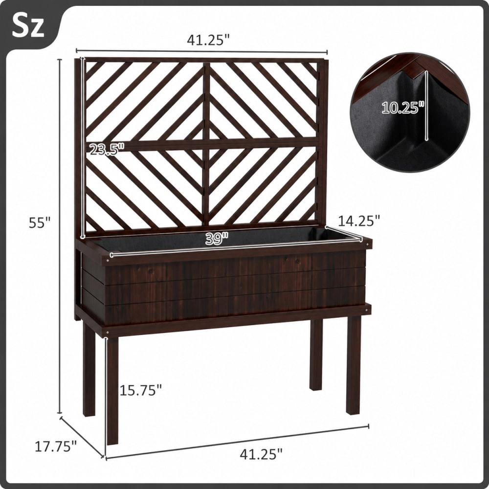 WOW PIONEER Tall Freestanding Wood Planter Box