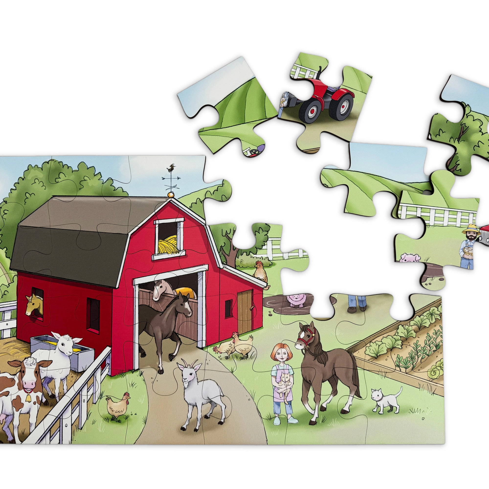 Harvest Time 24-Piece Farm Puzzle for Toddlers & Preschoolers, 11 x 19"