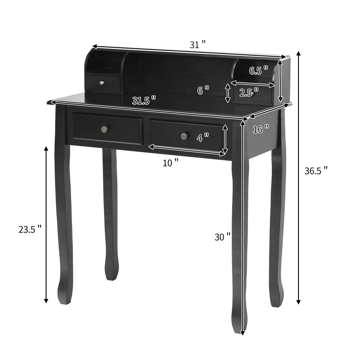 SlickBlue Home Office Desk with Removable Organizer and Drawers