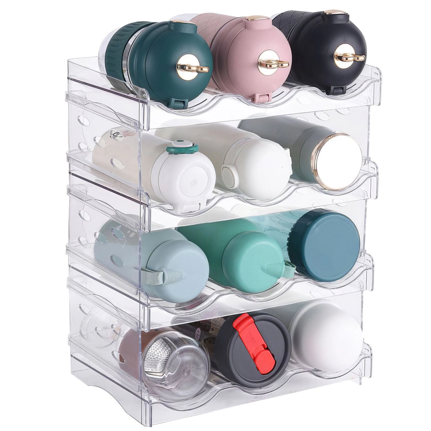 GBruno 4-Tier Stackable Bottle Organizer Holder