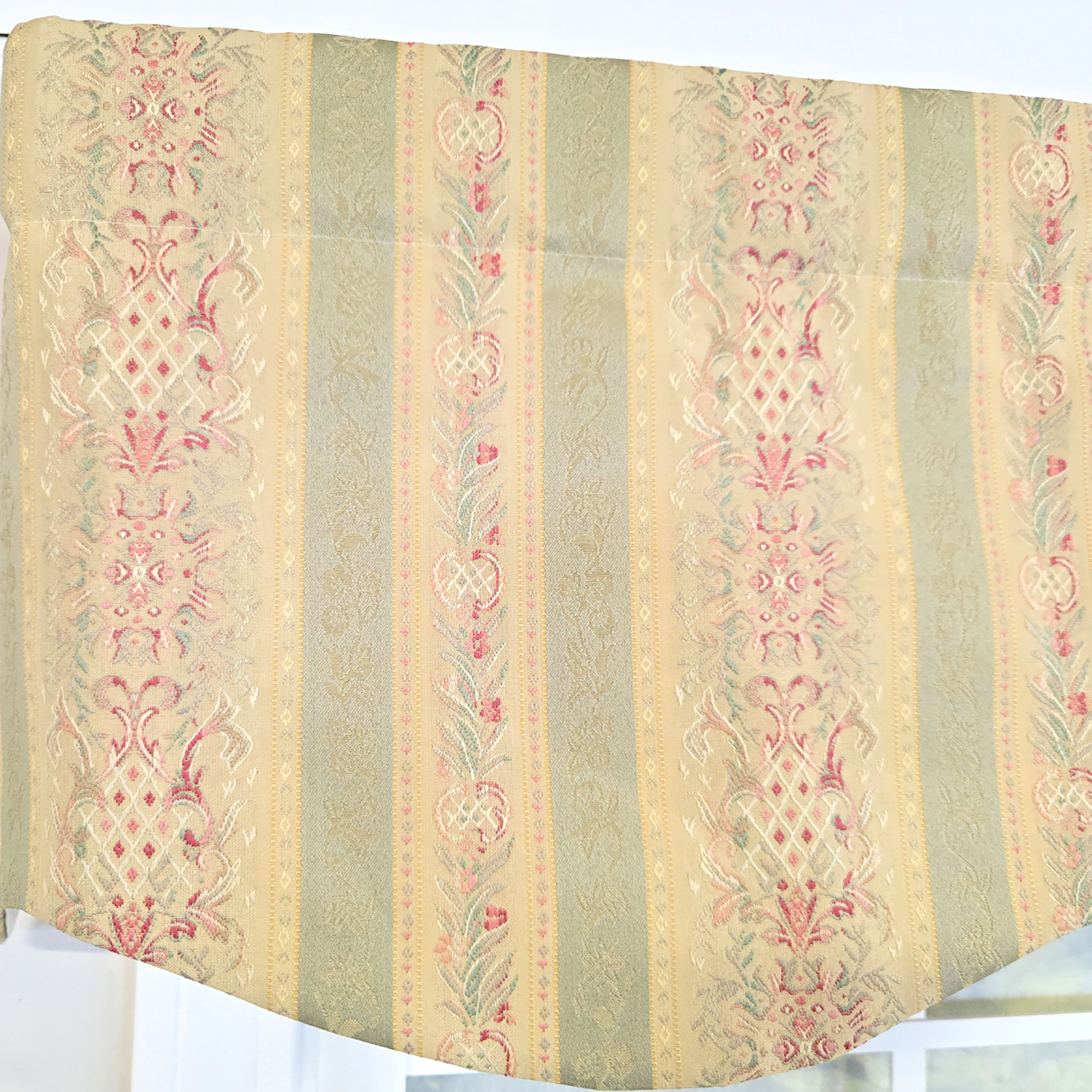 RLF Home 100% Cotton Kuriyama Provance  Fully lined Windows Rod Pocket Valance 50" x 15"  Beige