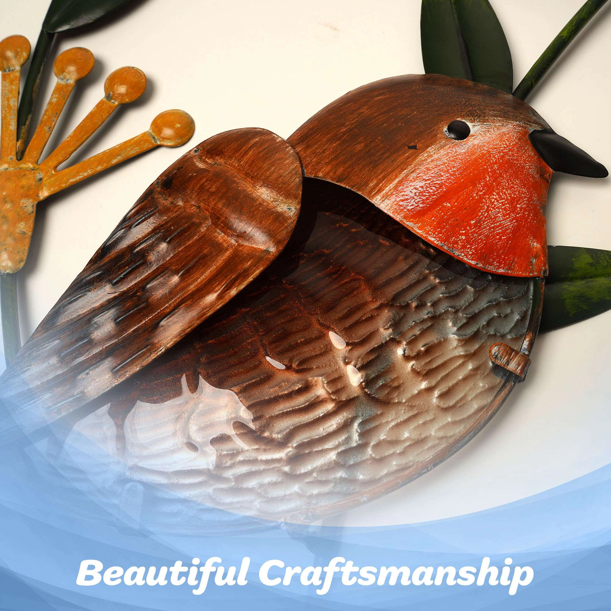 G128 Robin and Bluebird Metal Wall Art Set