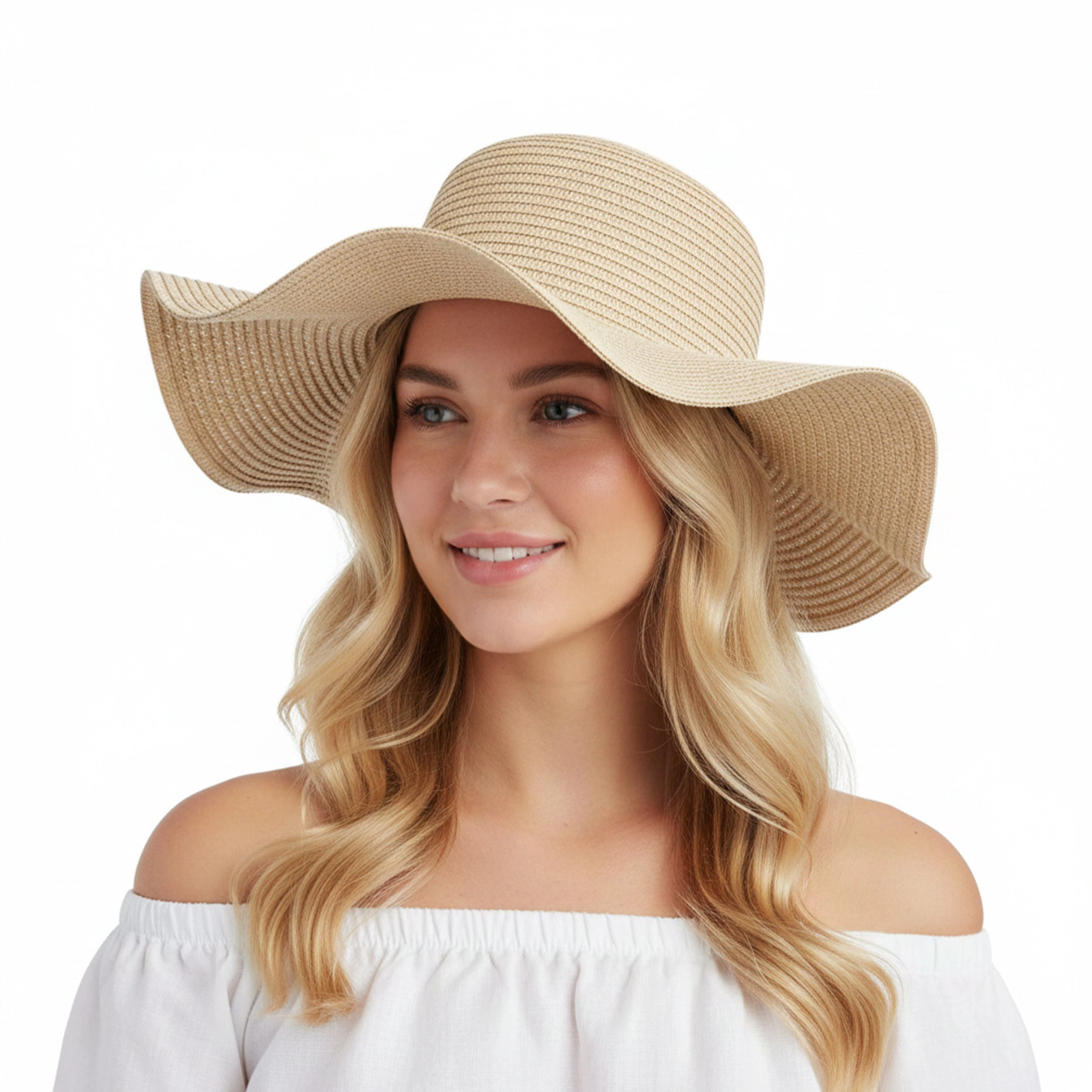 Anna-Kaci Womens Floppy Straw Sun Hat Wide Brim Beach Summer UV Protection Packable