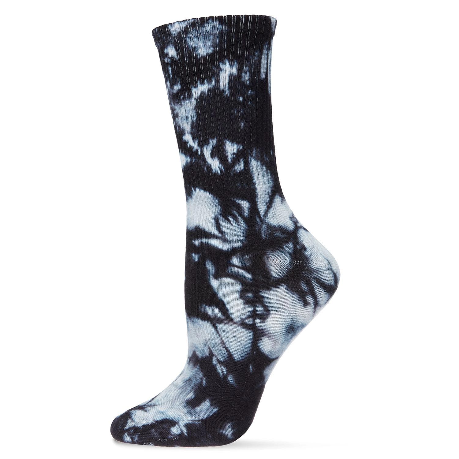 MeMoi Women's Tie Dye Athletic Rib Cotton Blend Crew Socks