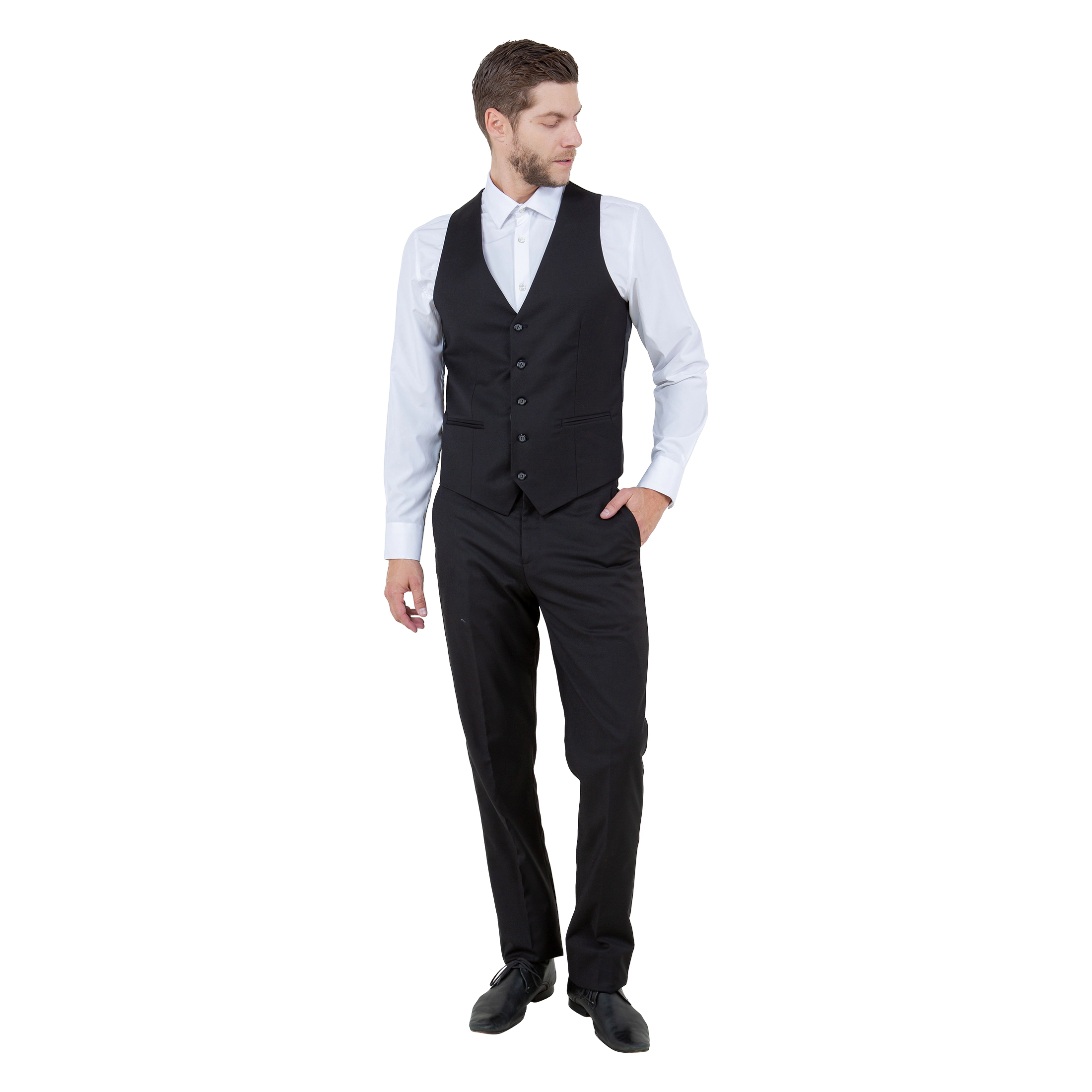Tazzio Men’s Slim Fit Vested Solid Suit Set