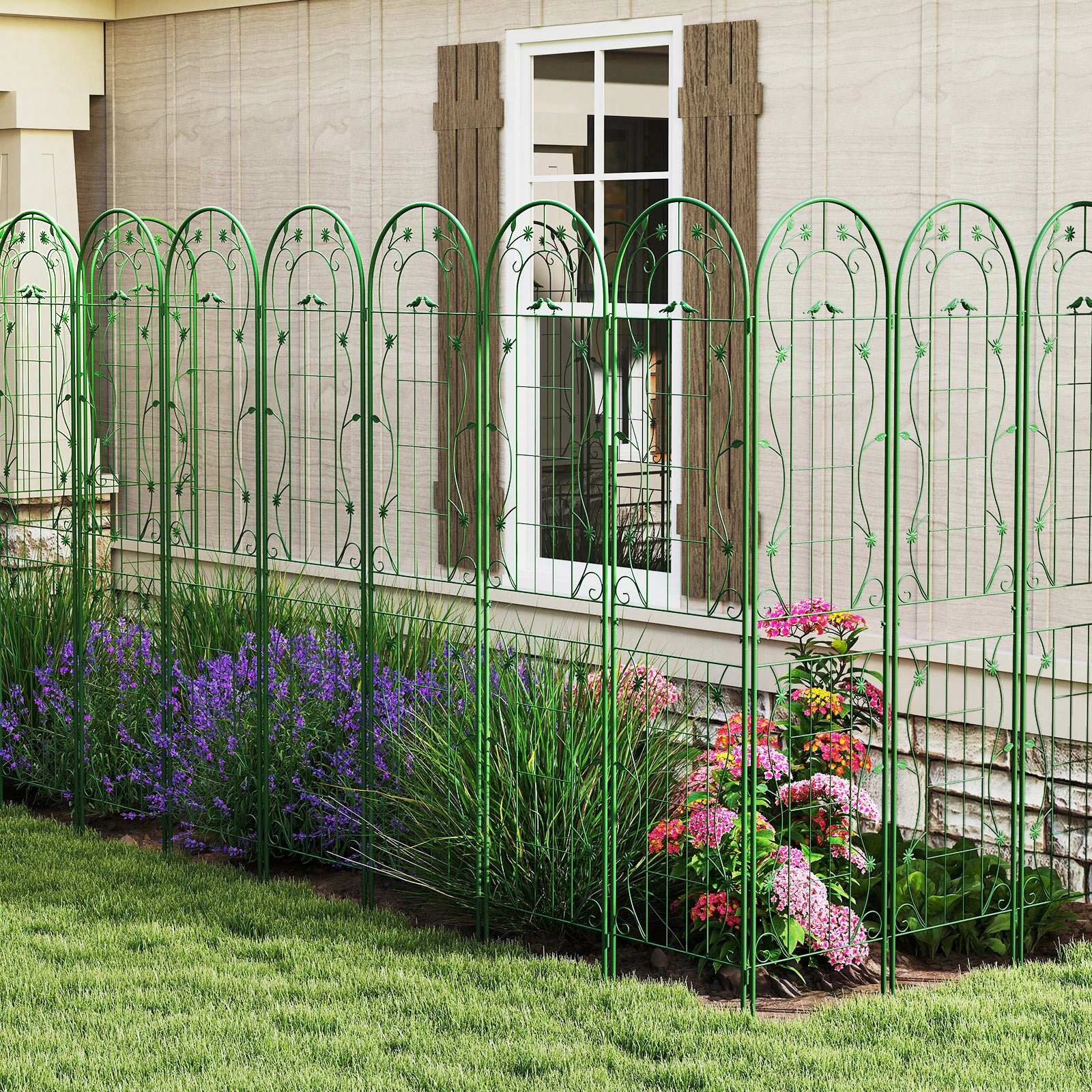 LJG 2 Pack 86.5 x 20 Inches Metal Garden Trellis for Climbing Plants