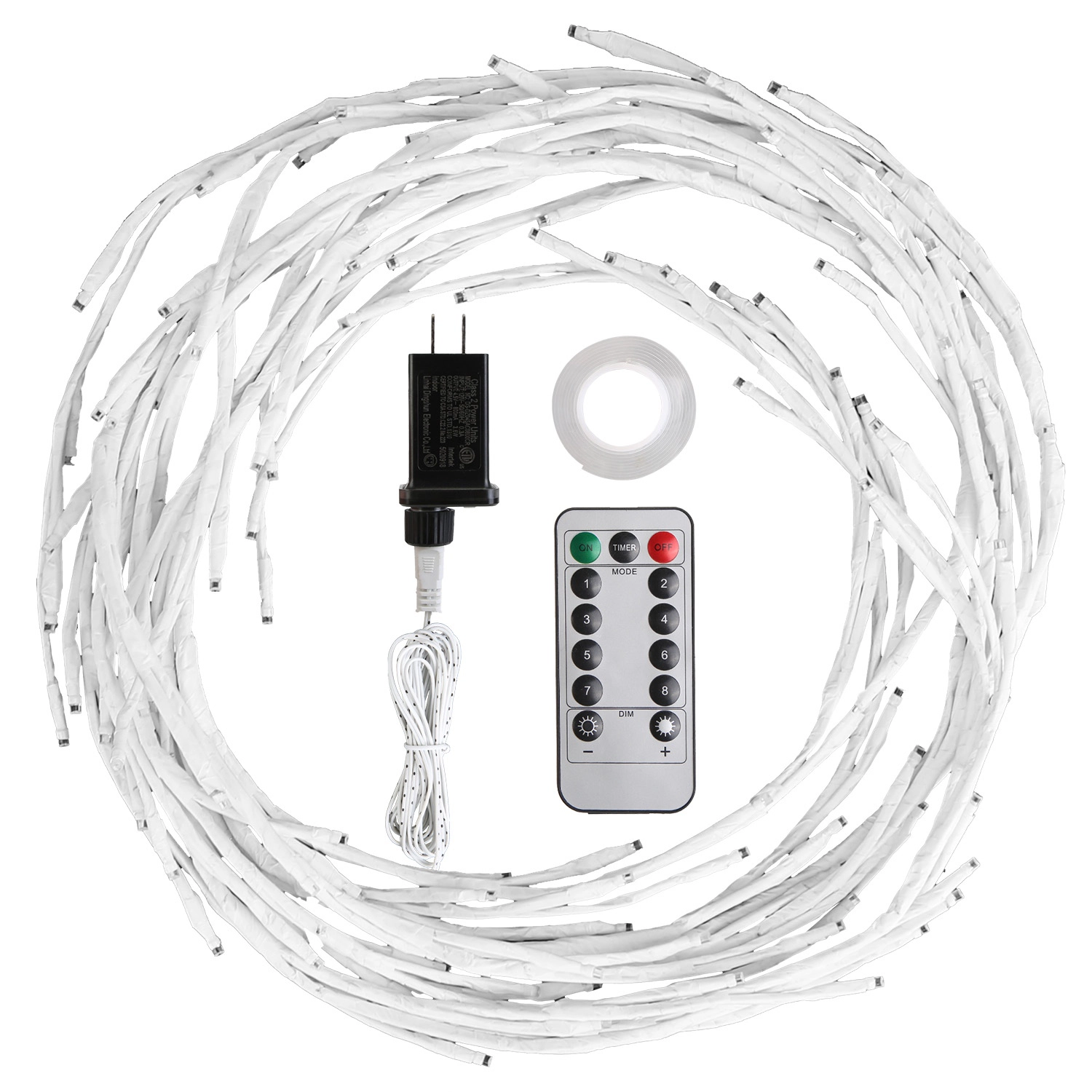 GBruno 144-LED Birch Garland String Lights With Timer