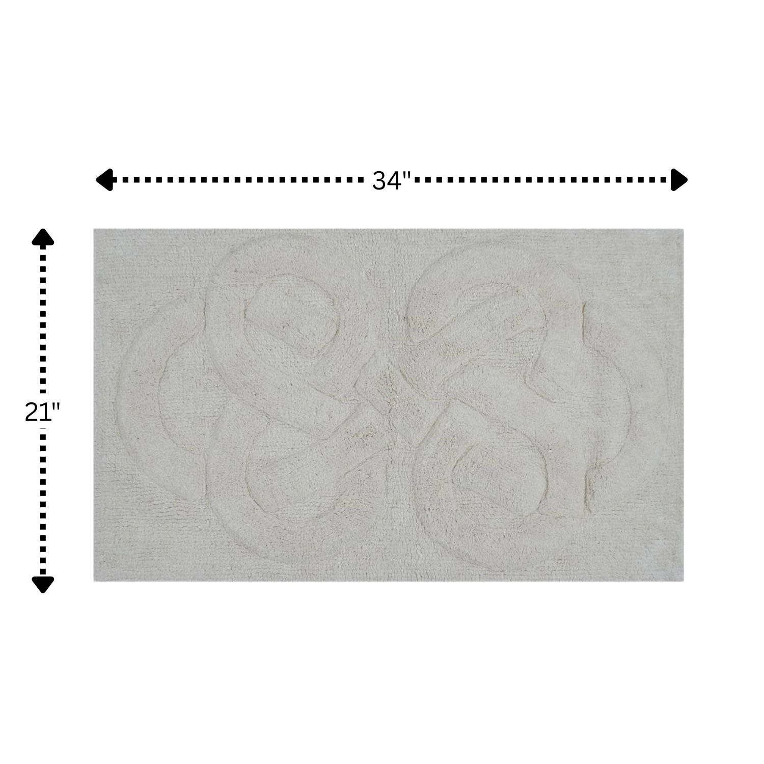Tuft Twisted 220 GSF Non Skid Back Bath Rug 21in x 34in by Knightsbridge