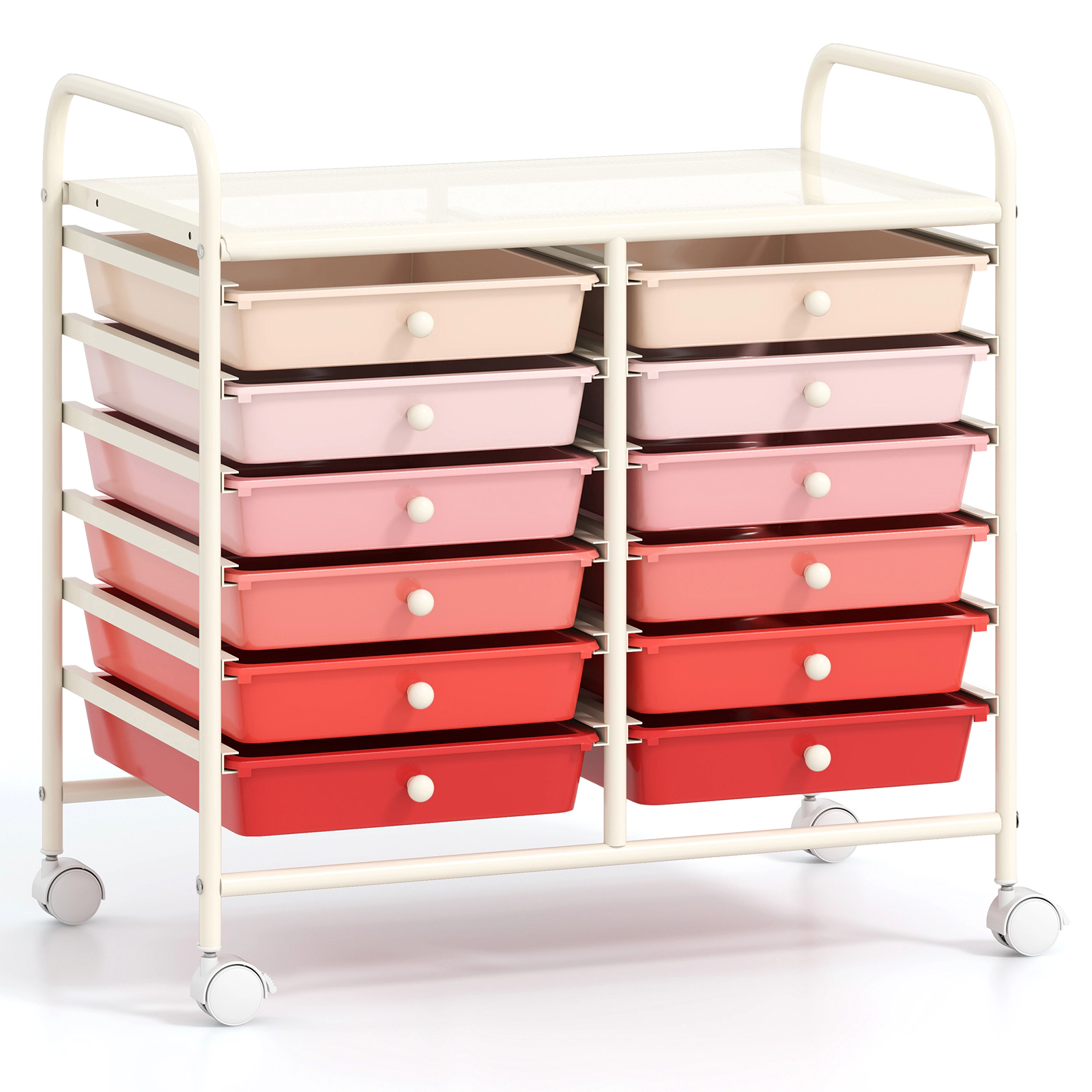 SUGIFT 34-in 12-Drawer Rolling Cart Home Office Supply Organizer with Removable Trays and Locking Wheels