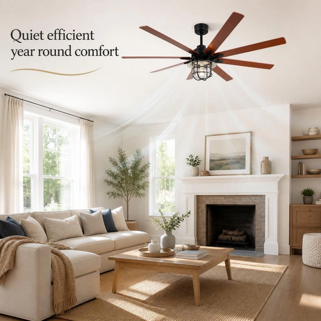 ELEMENT ACE Round Low Profile Plywood Ceiling Fan