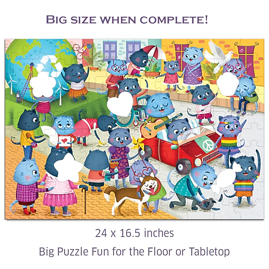 Chalk & Chuckles Caring Cats Lotothot Activity Puzzle -100 pieces