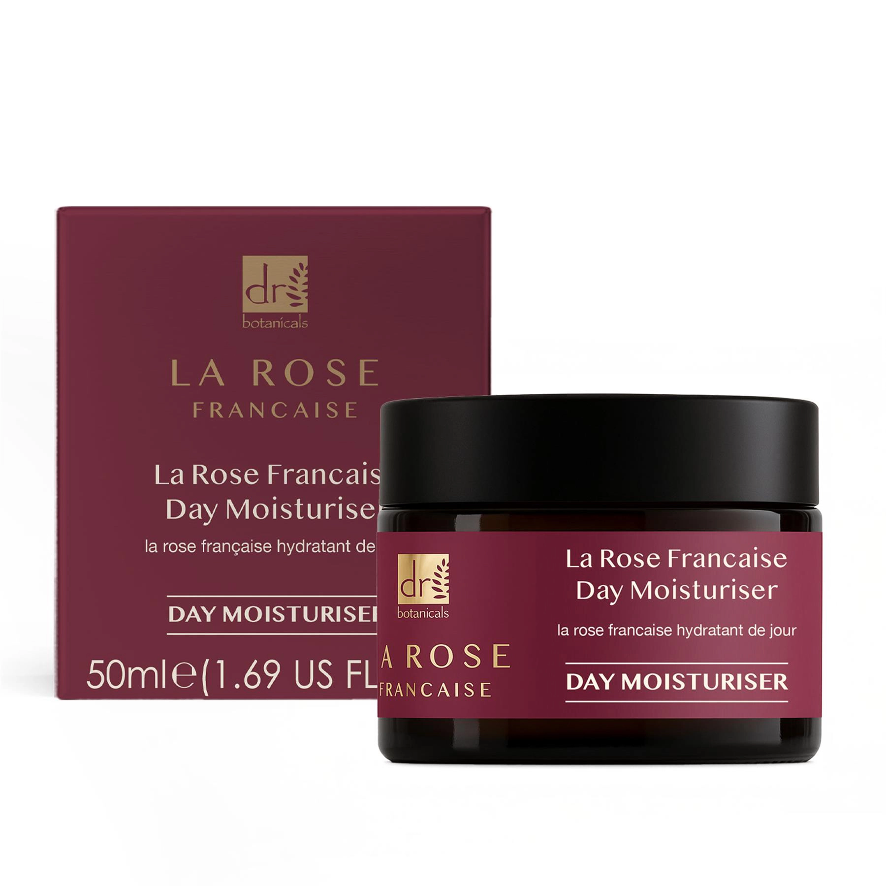 Dr Botanicals La Rose Française Day Moisturiser 50ml - Anti-Aging Brightening Cream