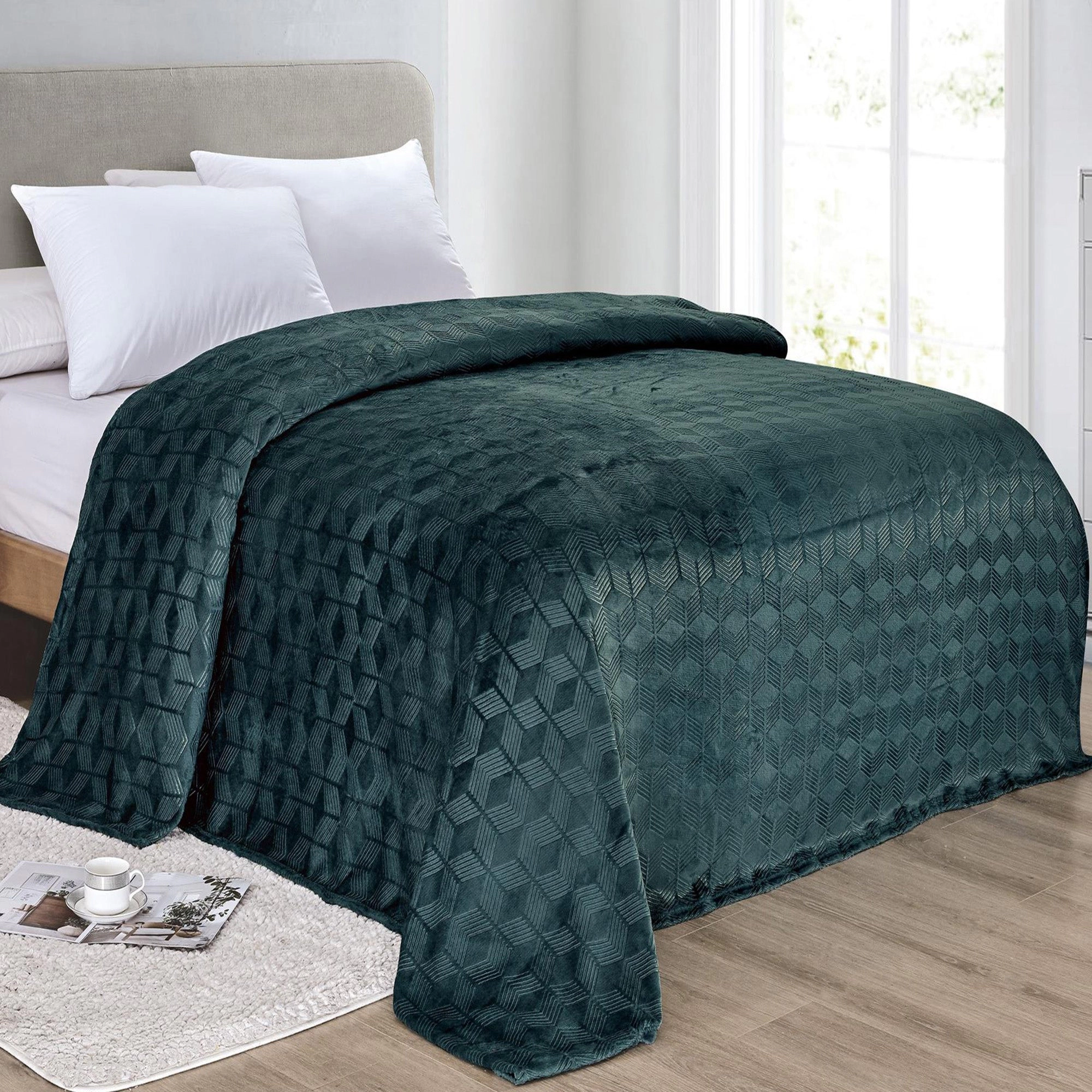 Amrani Bedcover Embossed Blanket Soft Premium Microplush by Plazatex