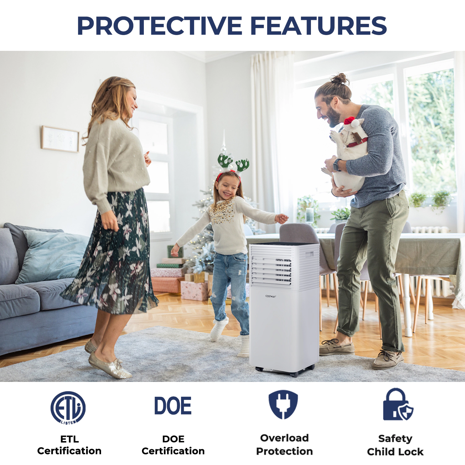 LJG 10000 BTU Air Cooler with Fan and Dehumidifier Mode