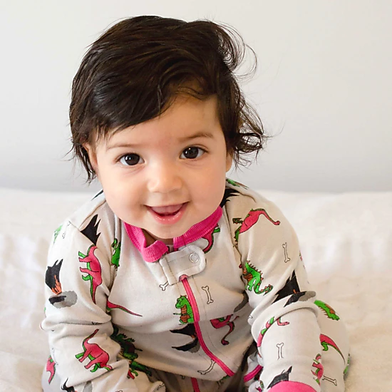 Leveret Baby Dinosaur Cotton Footed Pajamas