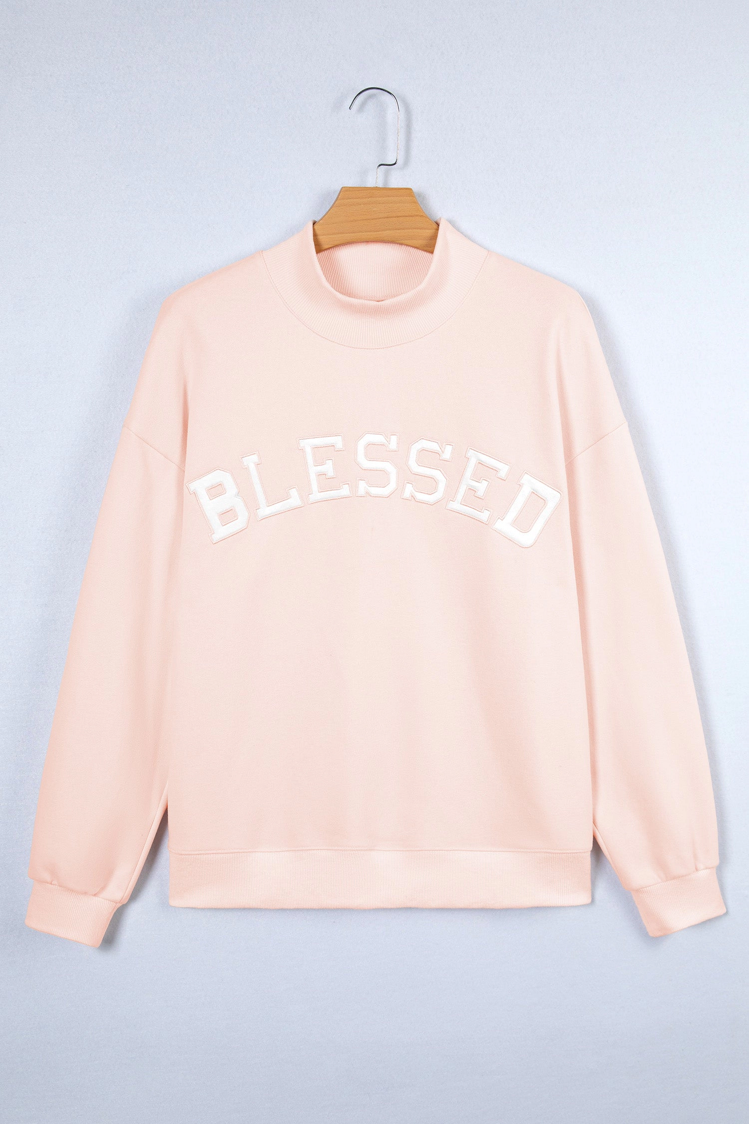 Threaded Pear Women's Blessed Embroidered Mock Sweatshirt