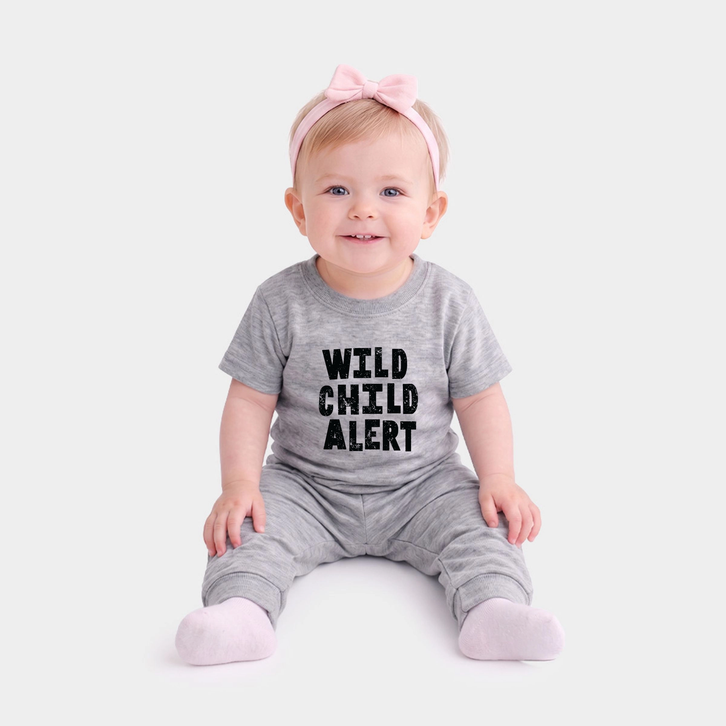 The Juniper Shop - Infant Jogger Pant Crew Set Wild Child Alert Distressed