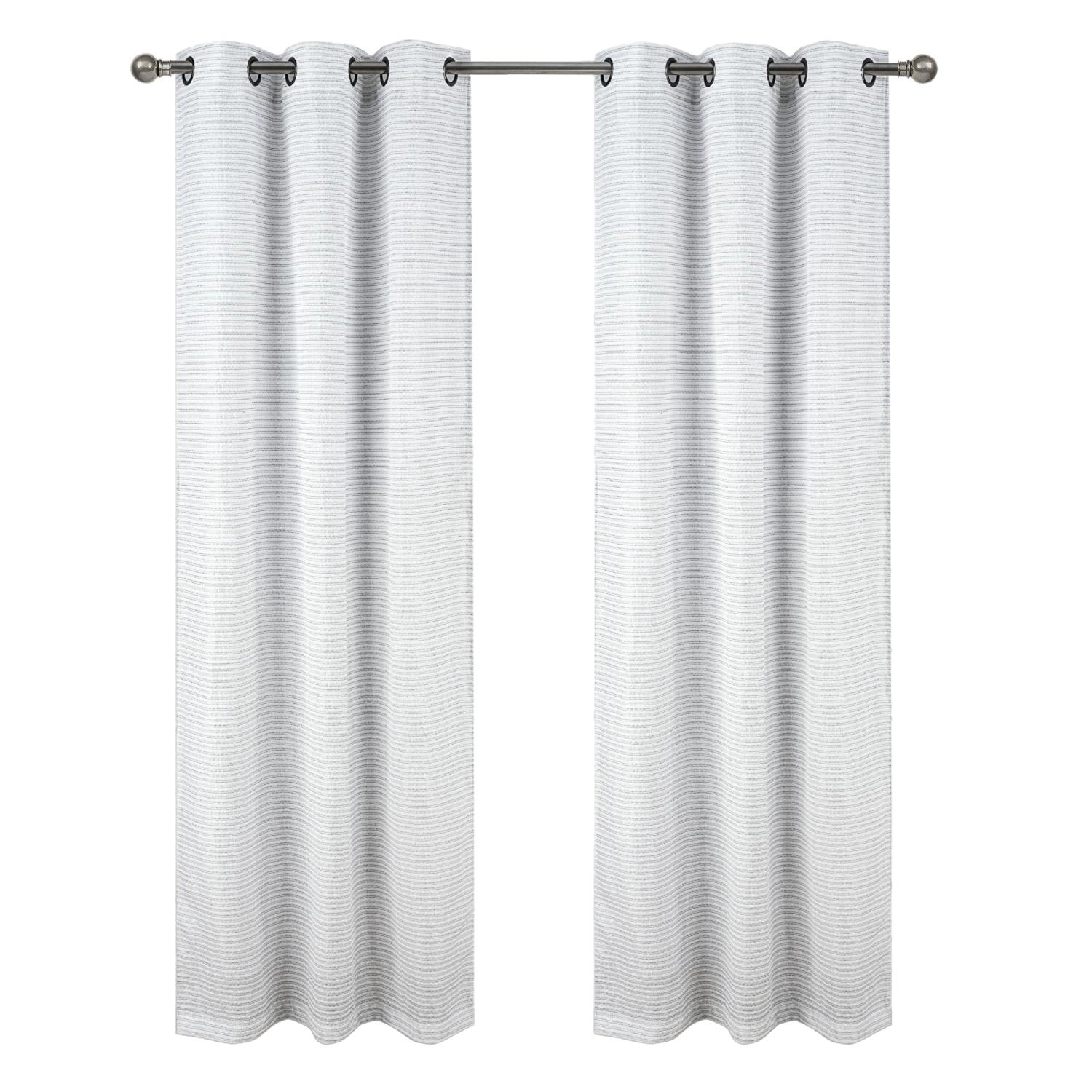 RT Designer Collection Barnet Jacquard Luxurious Decorative Grommet Curtain Panel 54" x 84" Charcoal