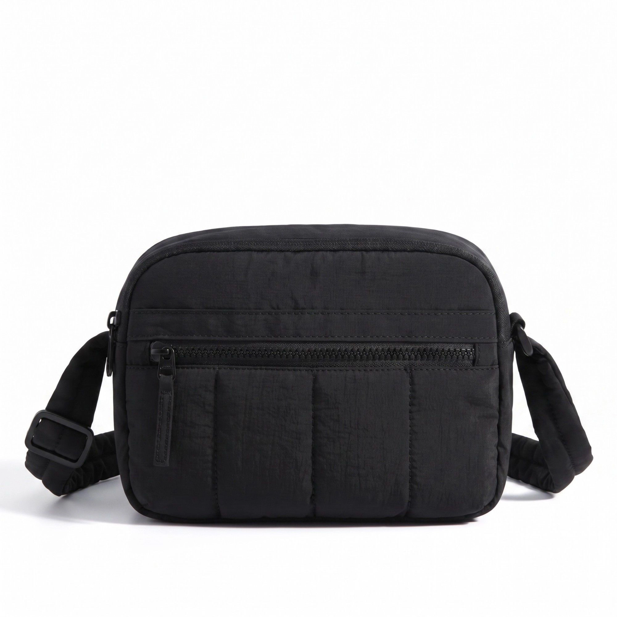 Alilang Women's Padded Rectangular Crossbody Bag with Front Zip Pocket and Adjustable Strap 8.7x2.8x6.1in