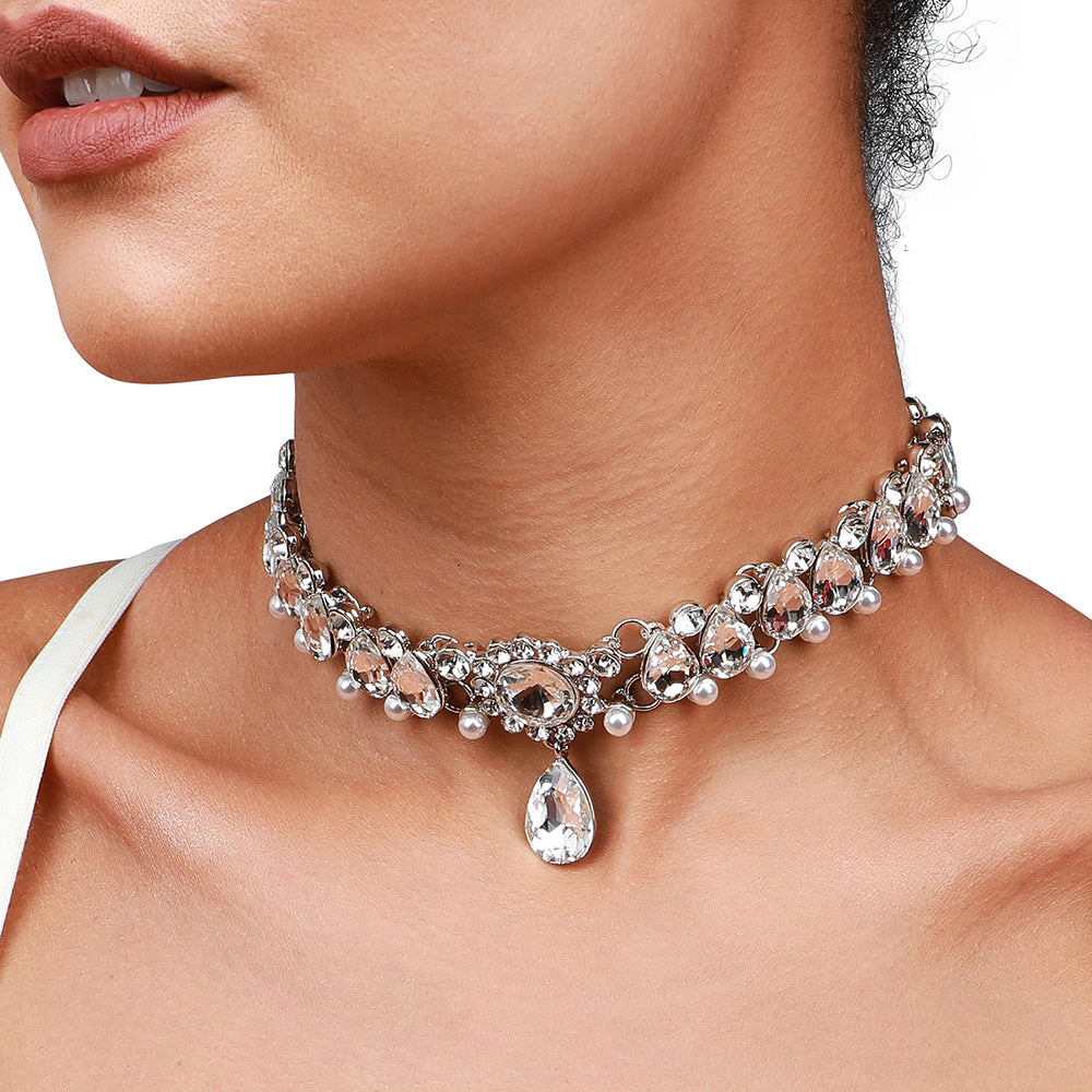 SOHI Women's Party Stone Statement Necklace