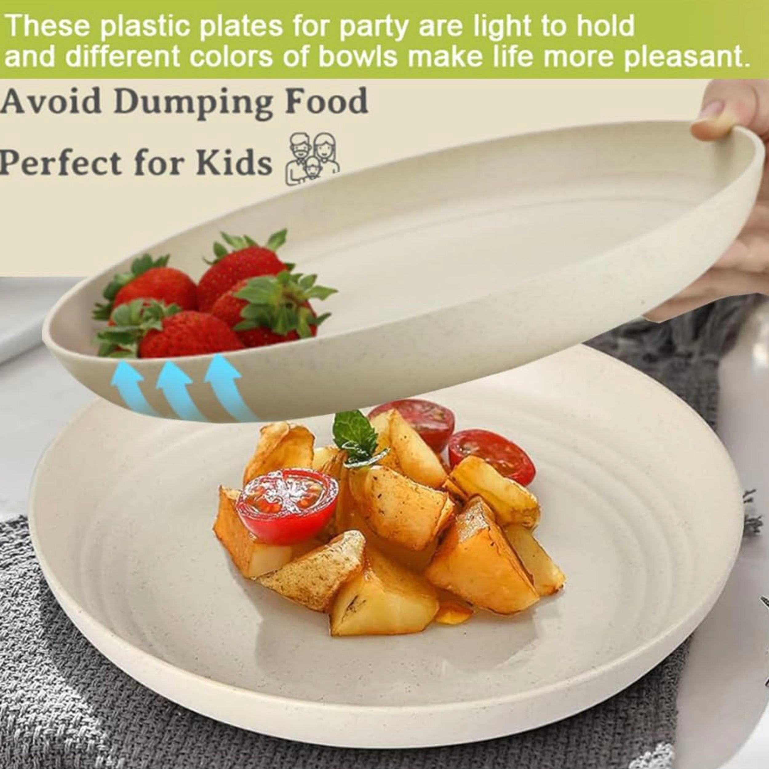 Stock Preferred 9 Inch Wheat Straw Dinner Plates Set of 4