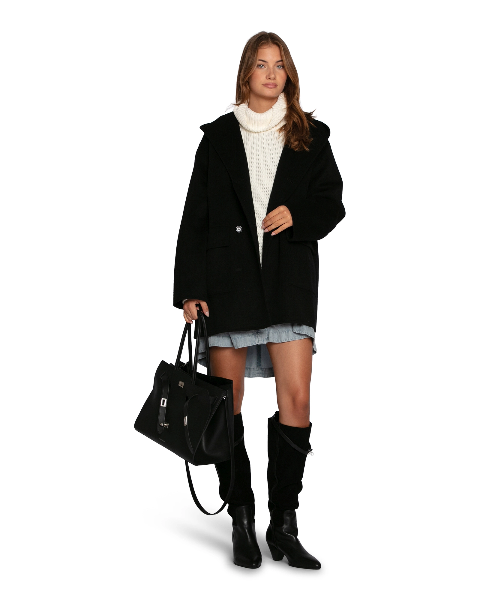 Belle & Bloom Coastal Edit Hooded Wool Blend Coat