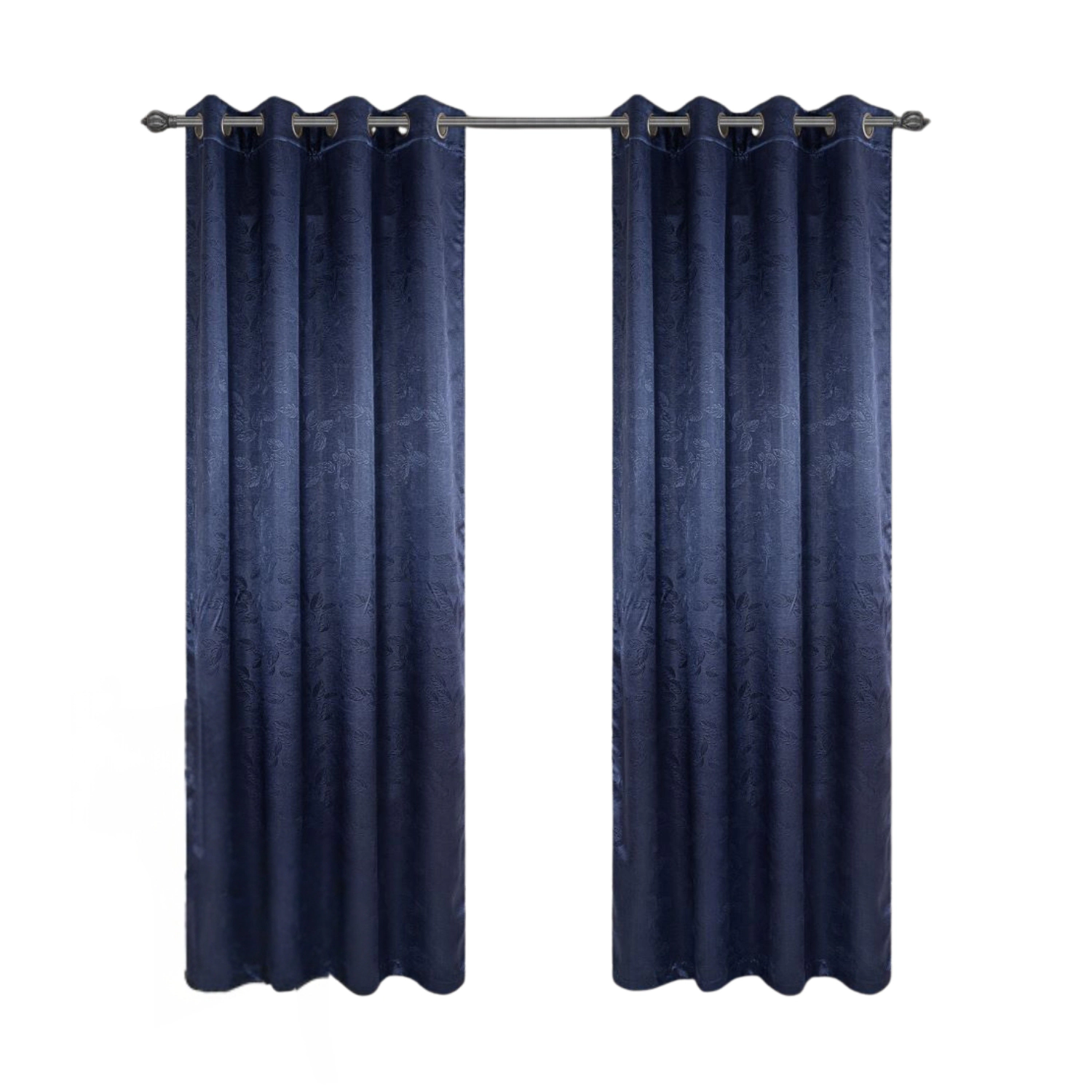 Olivia Gray 100% Polyester 200 GSM Arlo Embossed Blackout Grommet Curtain Panel 54" x 90" Navy