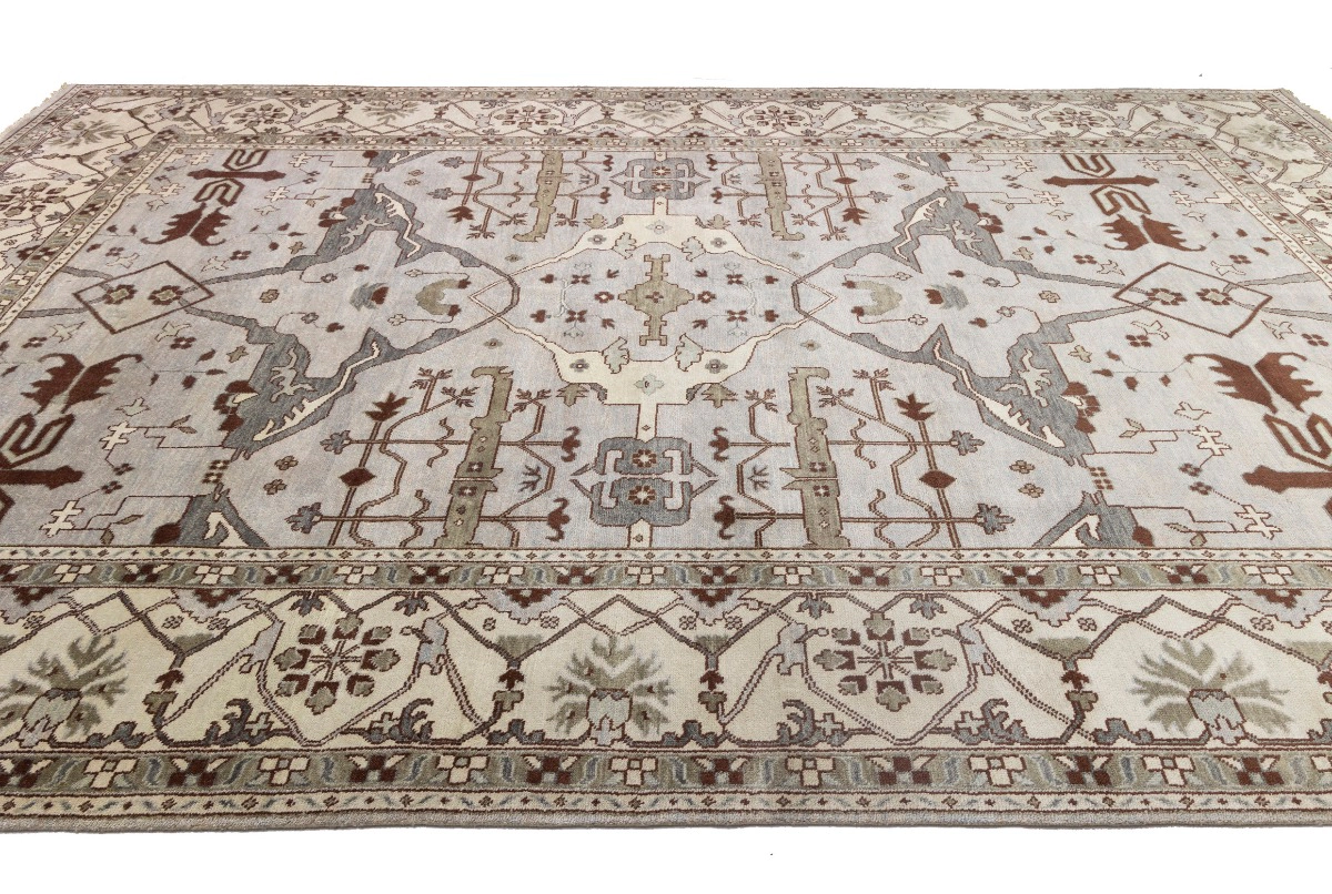 Magic Rugs Greige Floral 12X18 Oushak Oriental Rug
