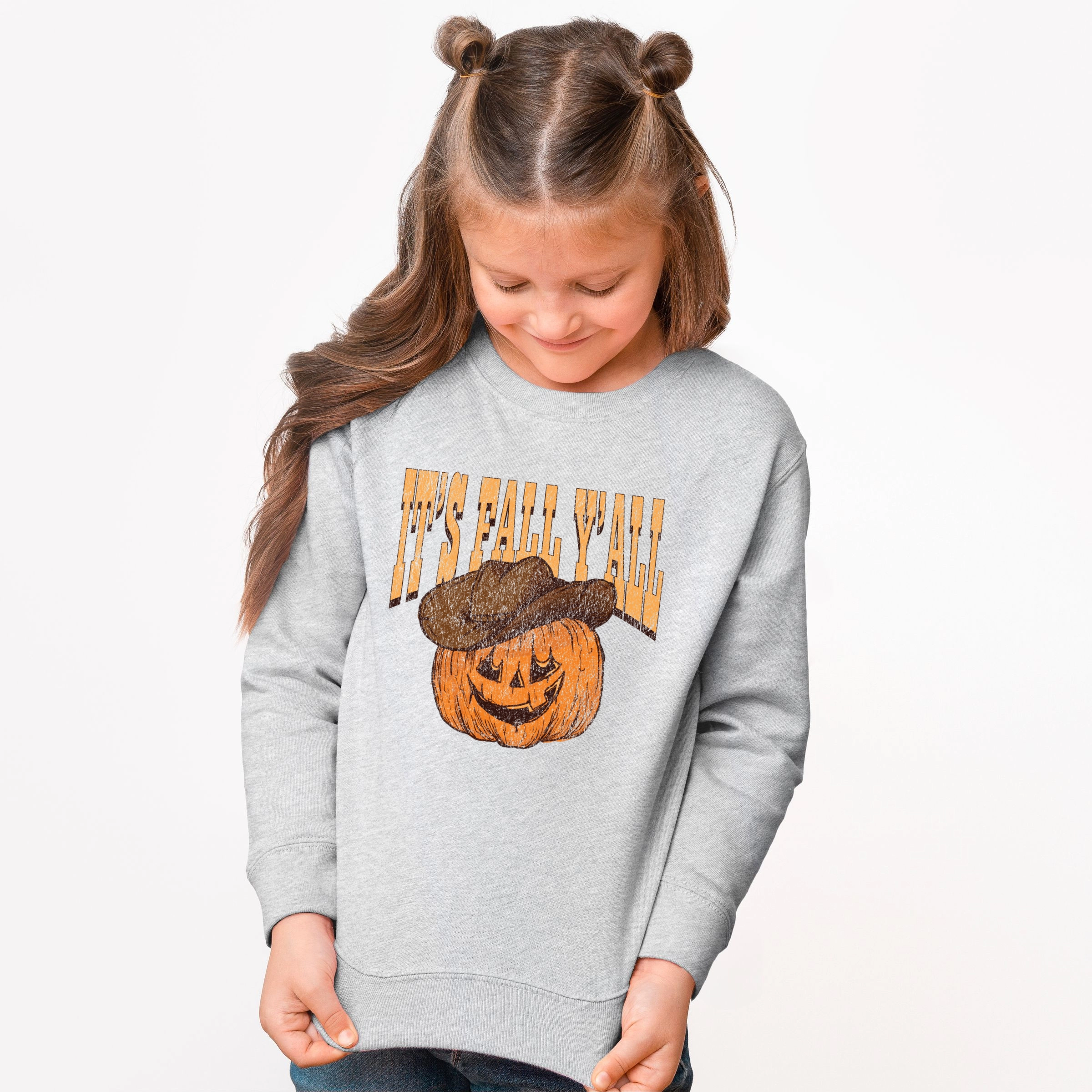 The Juniper Shop - Youth Graphic Sweatshirt It's Fall Y'all Jack-O-Lantern
