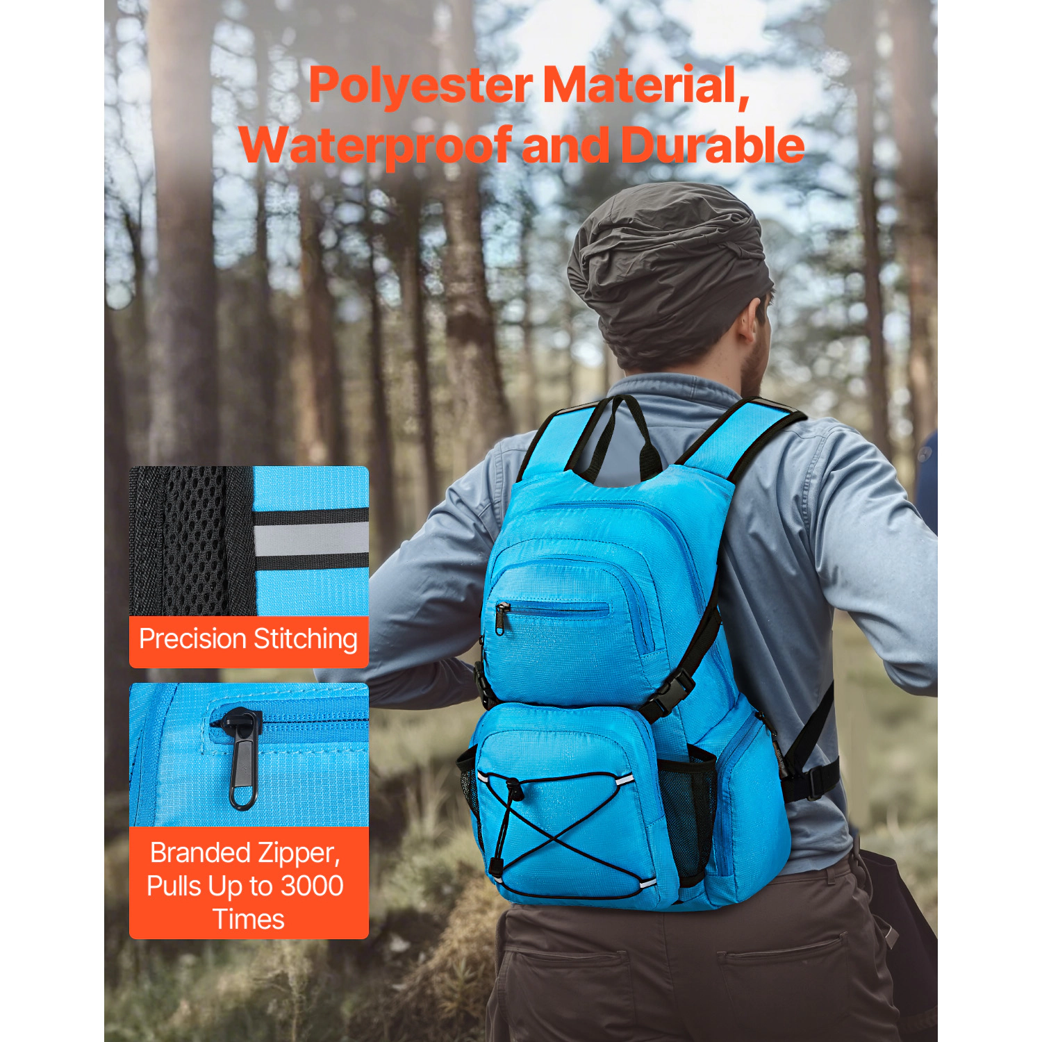 HONGGE Hydration Backpack Insulated Pack with TPU Water Bladder Hiking Storage