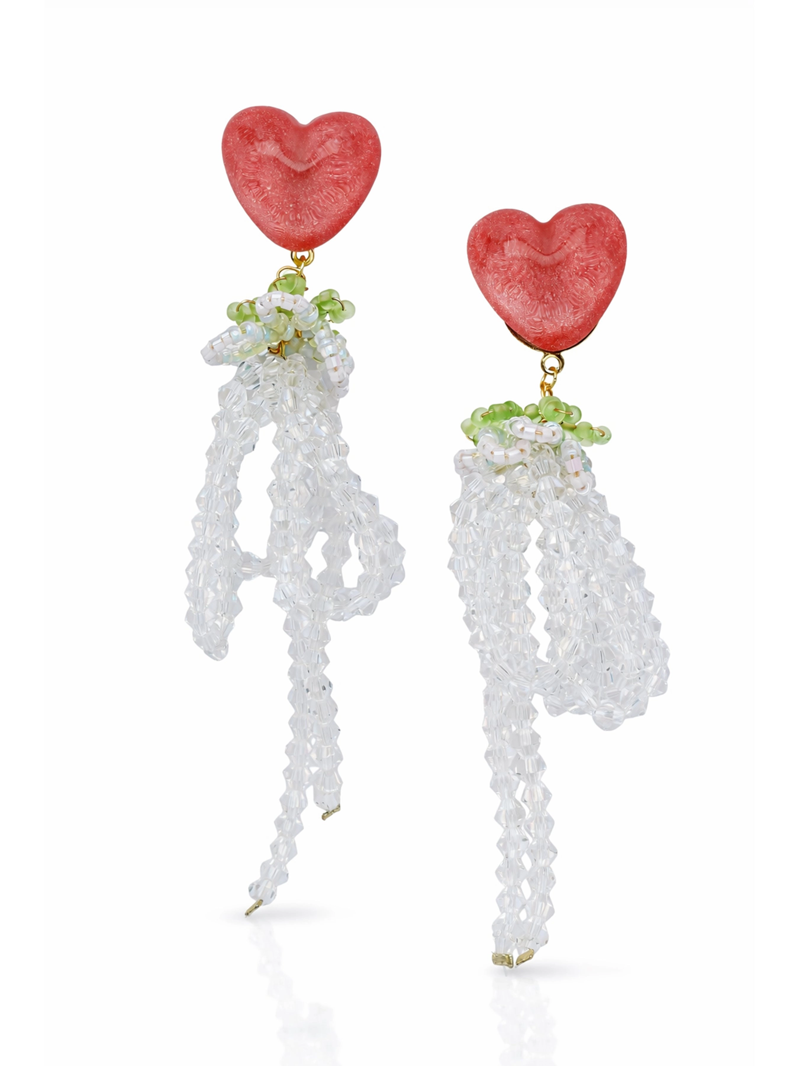 AGP PARIS Womens Heart Stone Drop Earrings