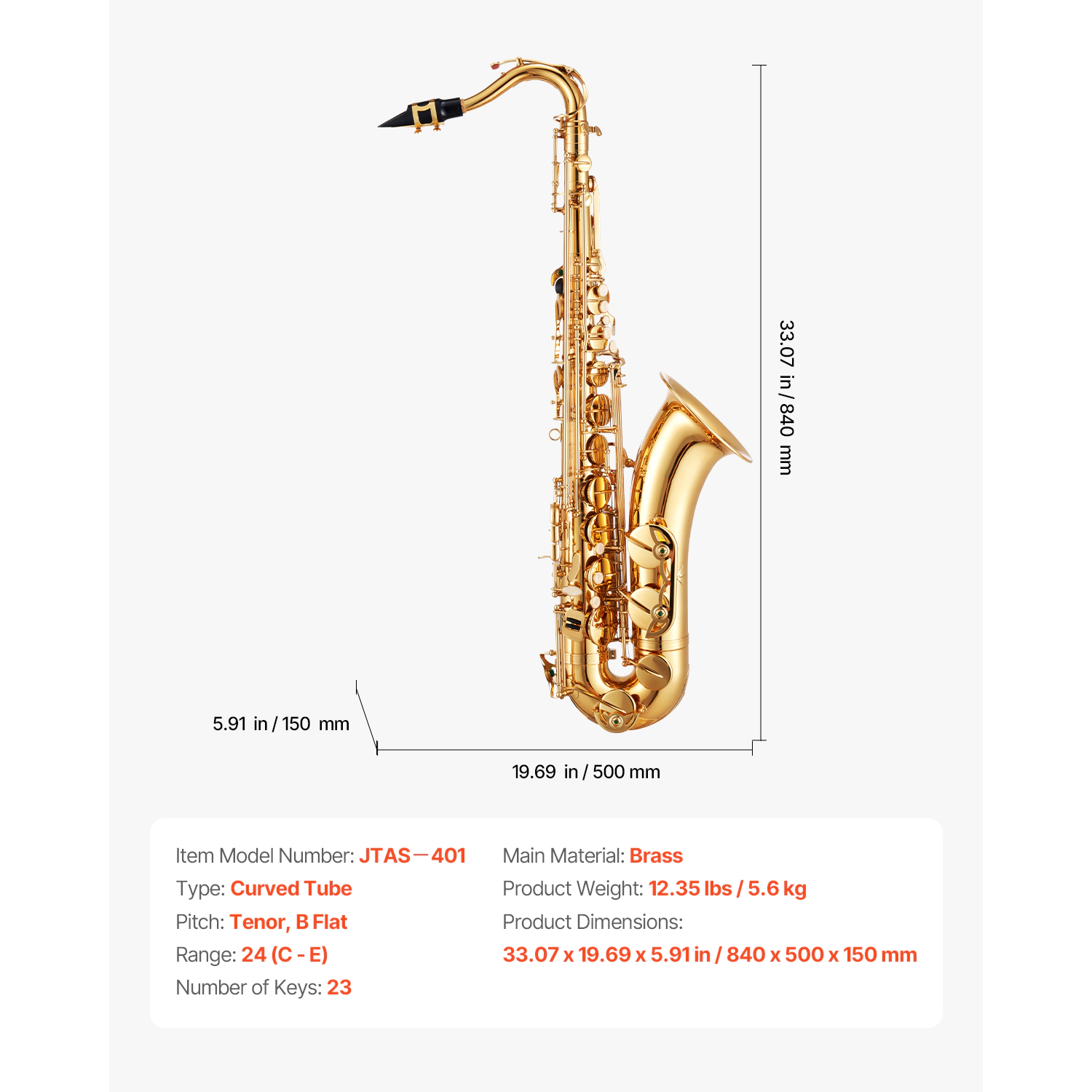 HONGGE Beginner Saxophone Kit with Carrying Case, Mouthpiece, Straps, Cleaning Cloth, Gloves, Neck Strap, 23 Keys