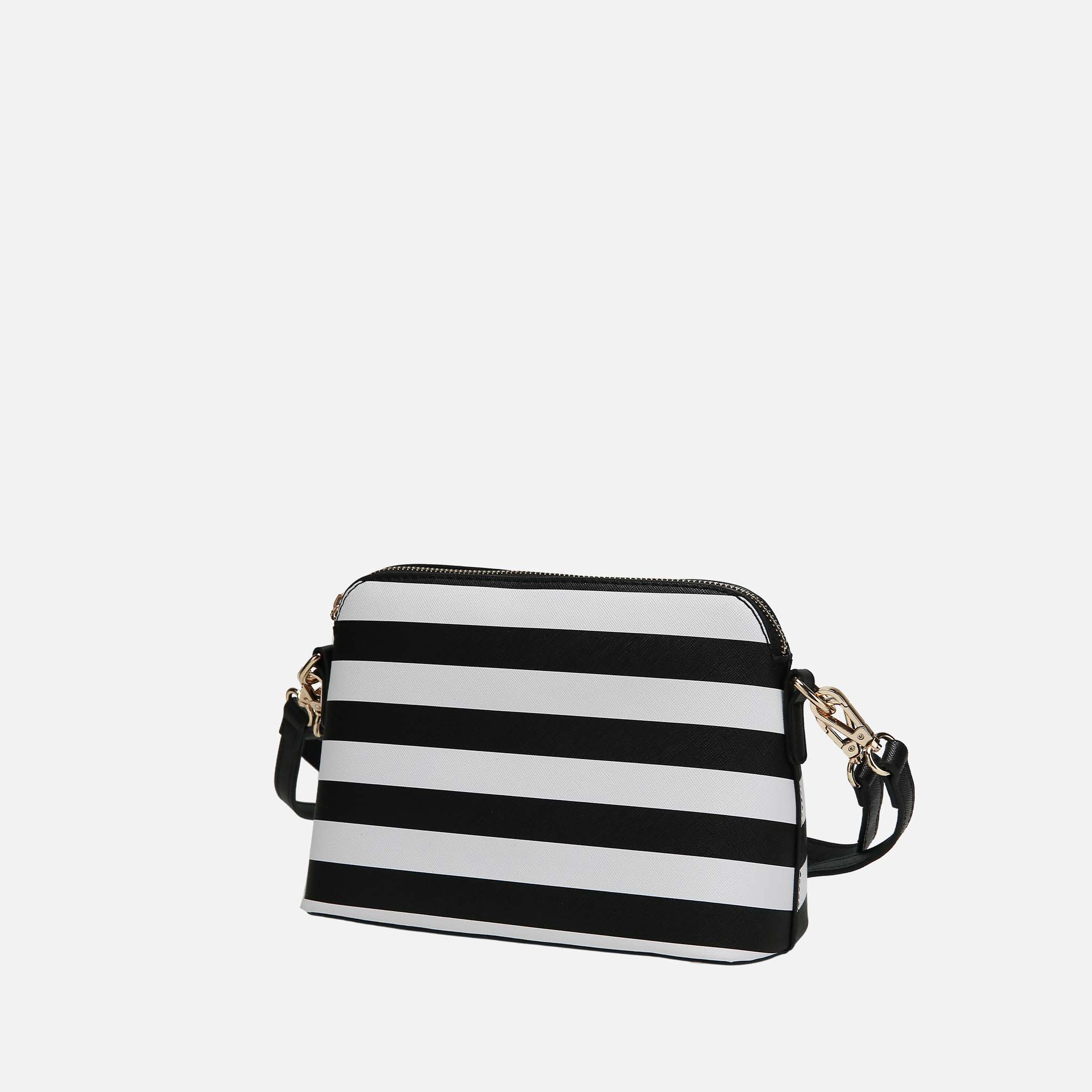 Mia K Collection Faux Leather Crossbody Bag with Gold-Tone Hardware