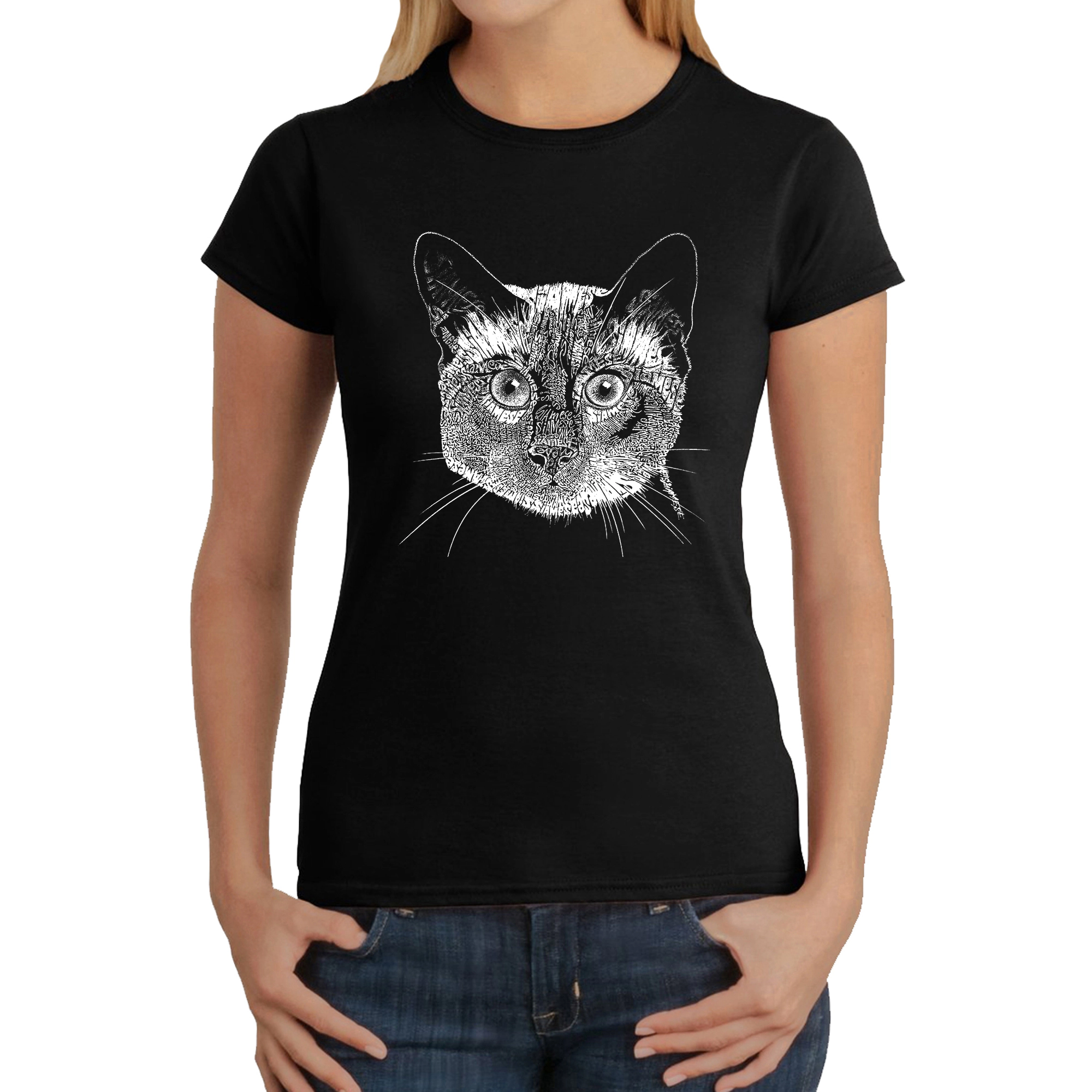 LA Pop Art Women's Word T-Shirt - Siamese Cat