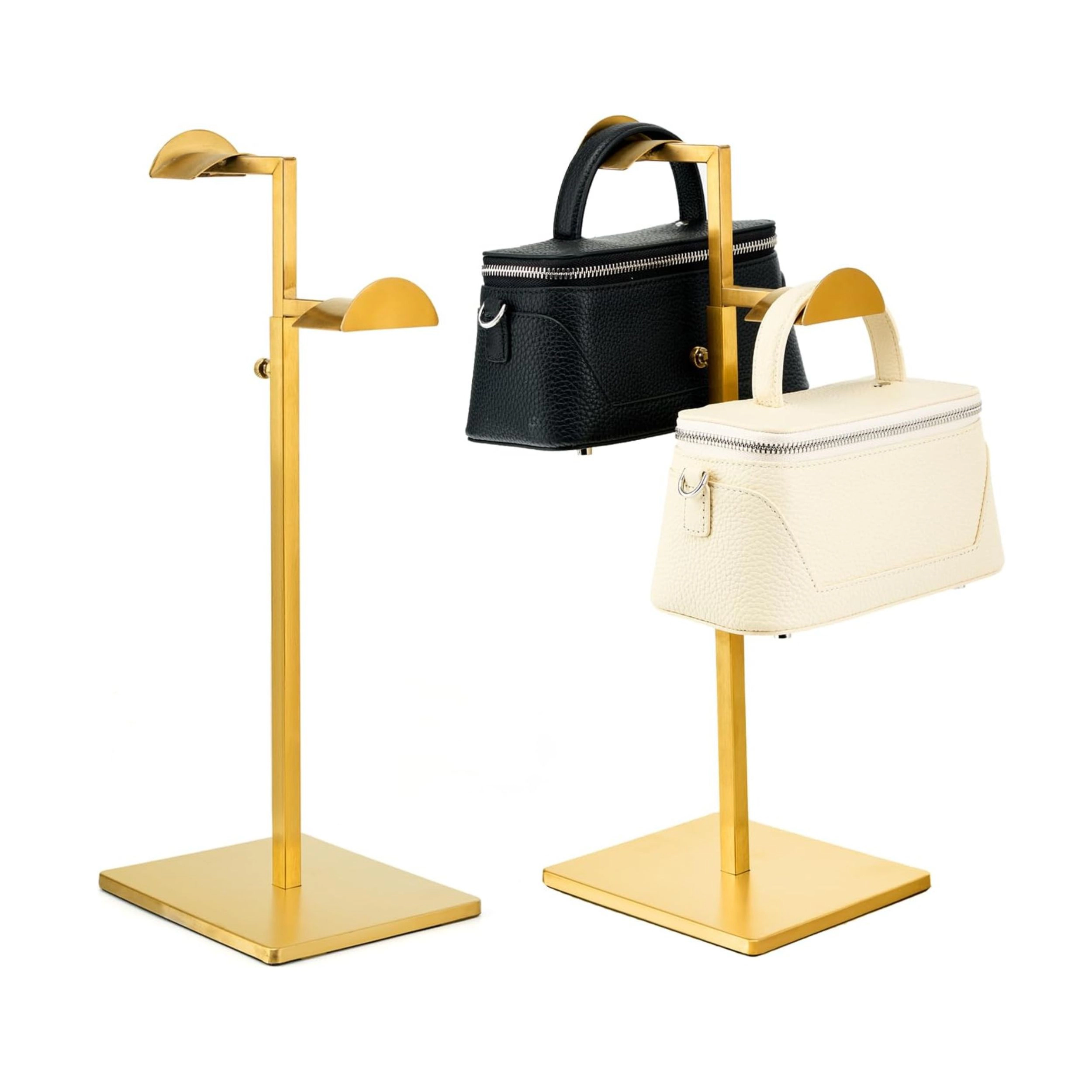 Stock Preferred Pack of 2 Adjustable Stainless Steel Purse Display Stand Two Tier Handbag Holder