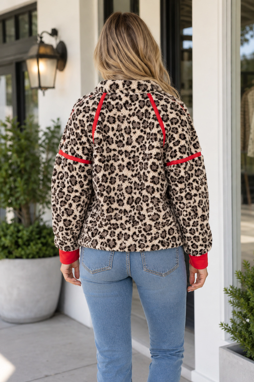 Threaded Pear Women's Amaya Zip Up Accents Sweatshirt