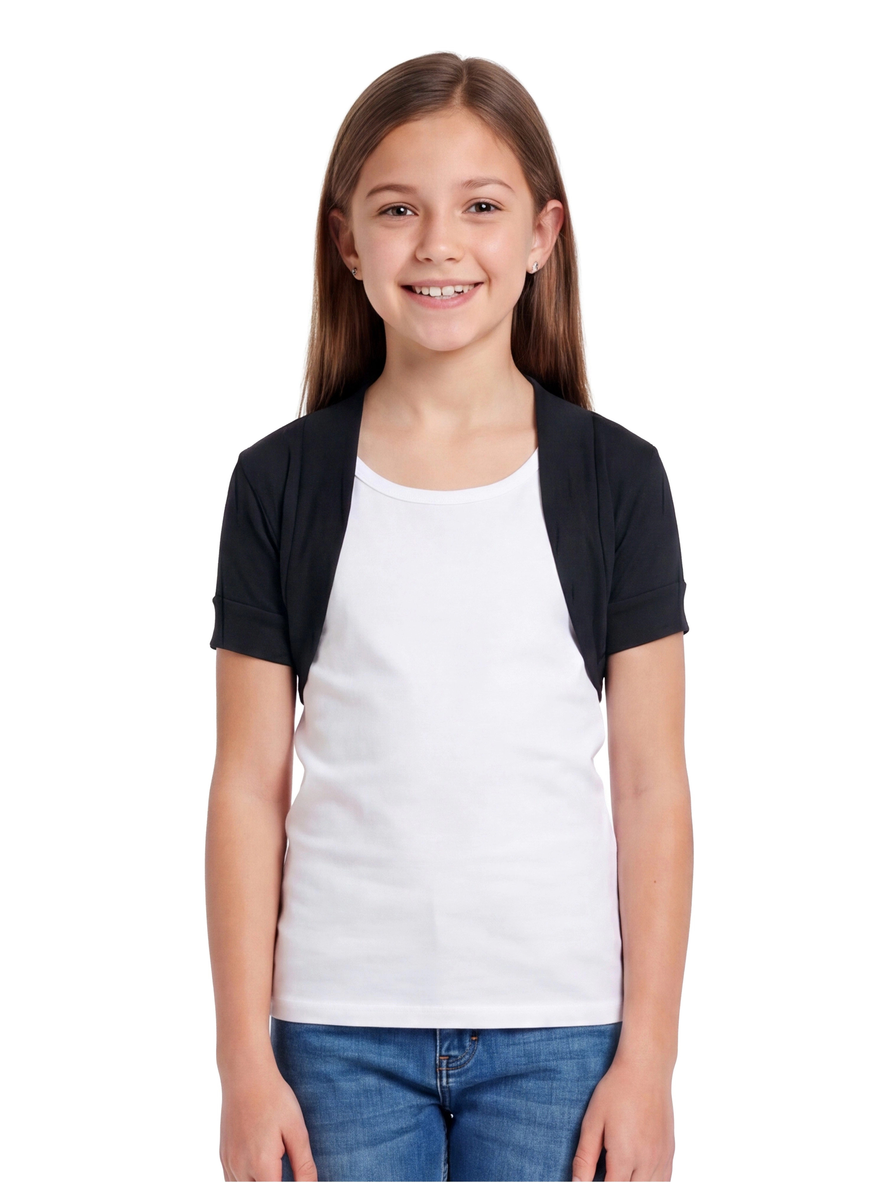 24sevenKid Essential Girls Open Front Bolero Shrug