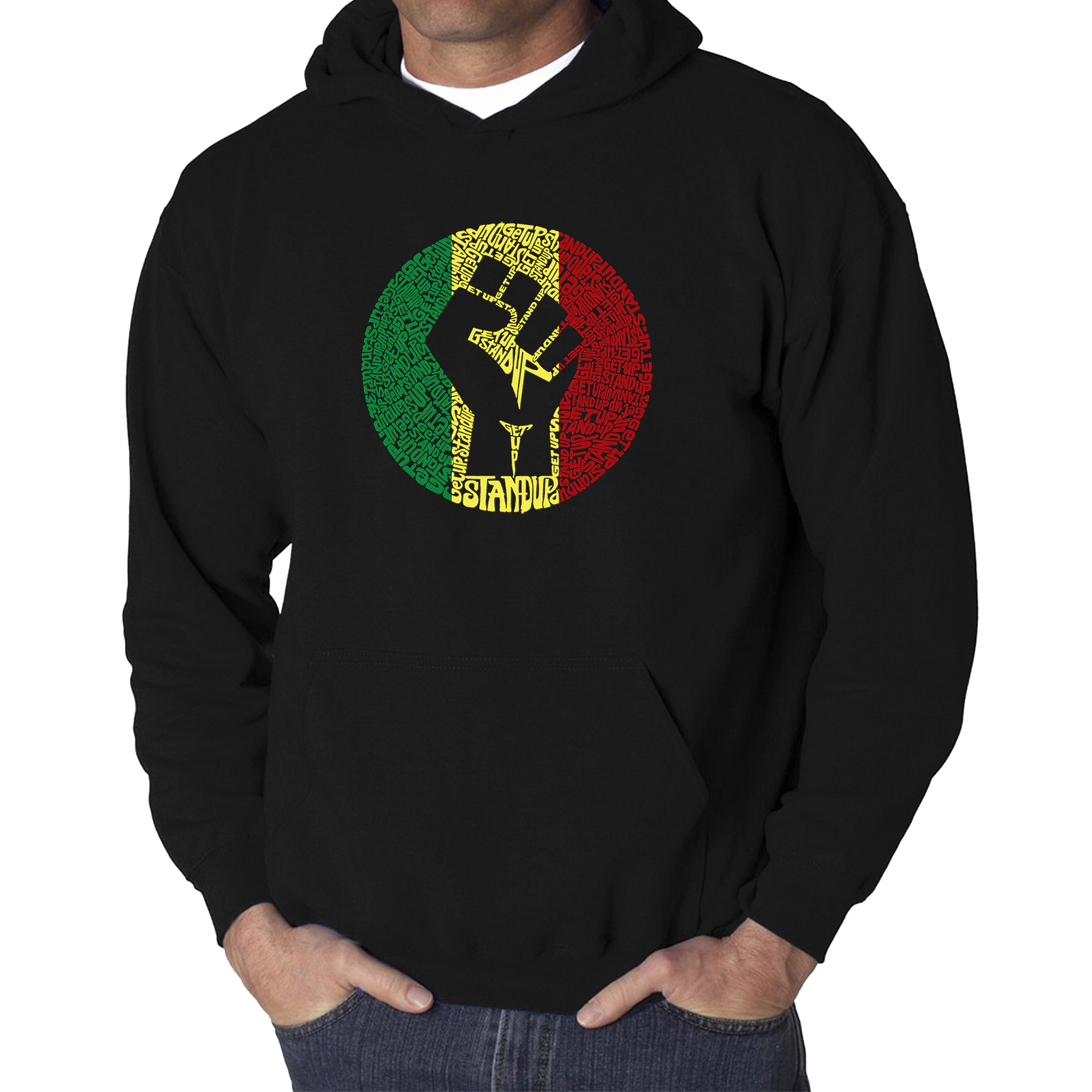 LA Pop Art Get Up Stand - Men's Word Hooded Sweatshirt