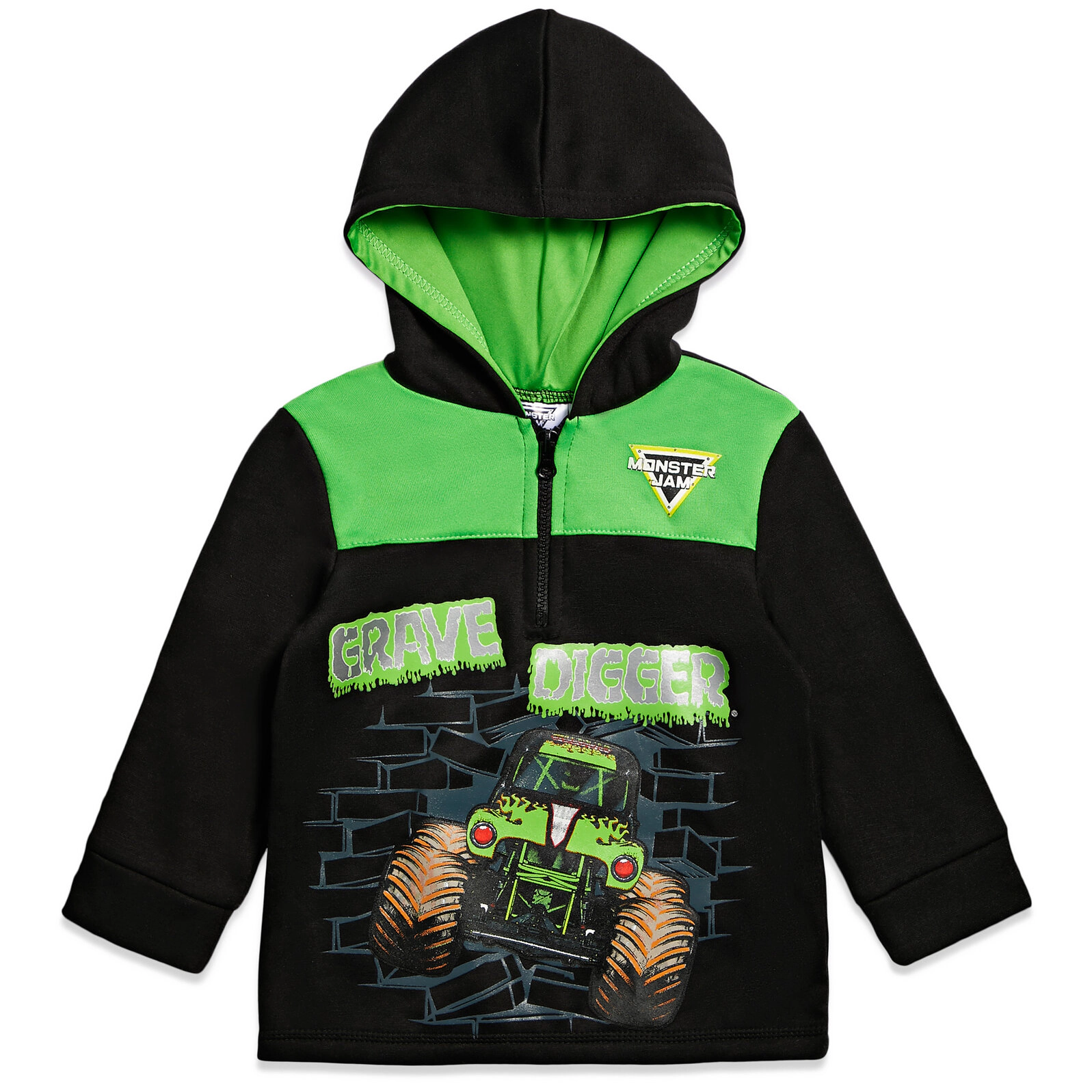 Monster Jam Grave Digger Boys' Fleece Hooded Sweatshirt