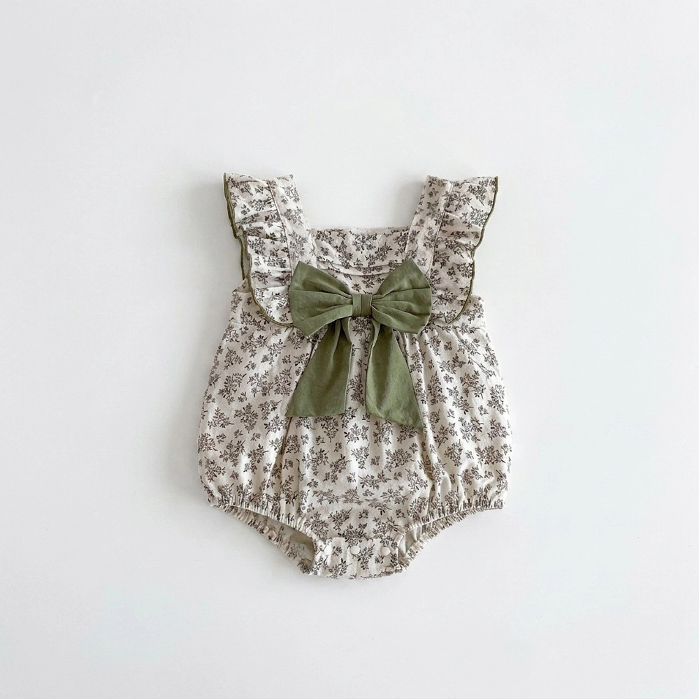 MyKids-USA Summer Hot Selling Baby Girls Sleeveless Square Neck Floral Print bodysuit