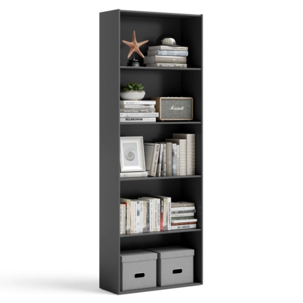Hivvago 5-Shelf Storage Bookcase Modern Multi-Functional Display Cabinet Furniture