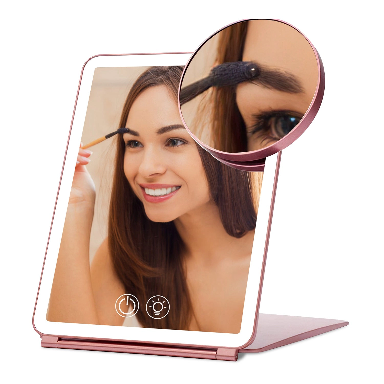 GBruno LED Folding Travel Makeup Mirror With 10X Magnifier
