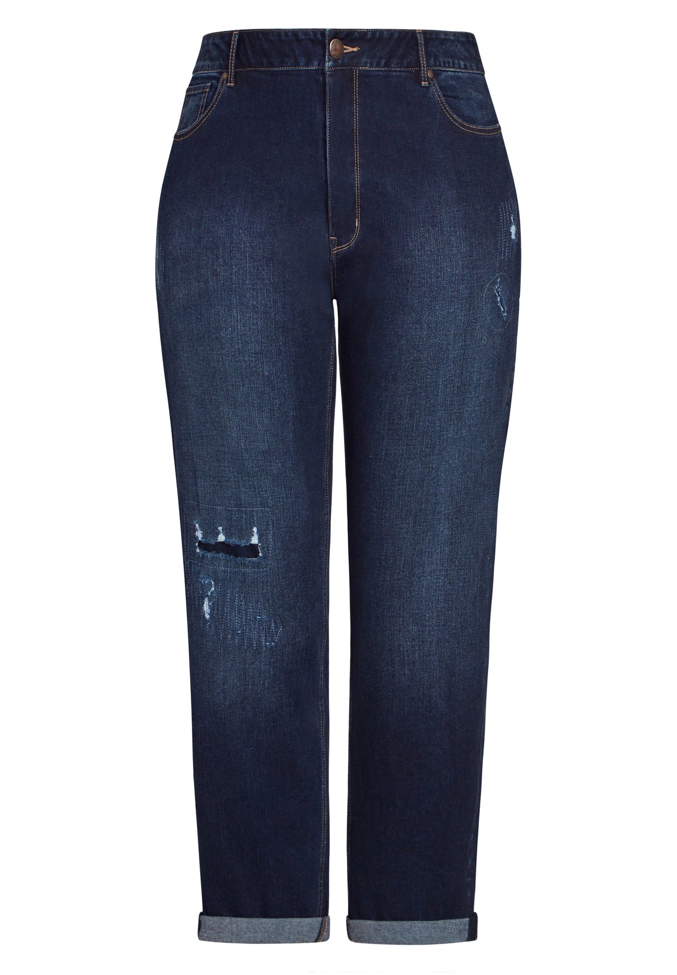 Avenue Women's Plus Girlfriend Rip Jean