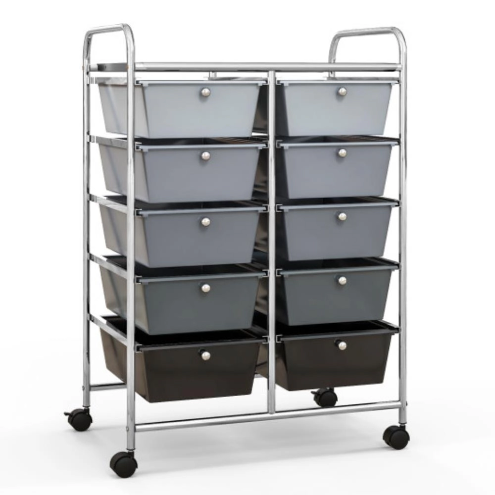 Hivvago 10-Drawer Rolling Storage Cart