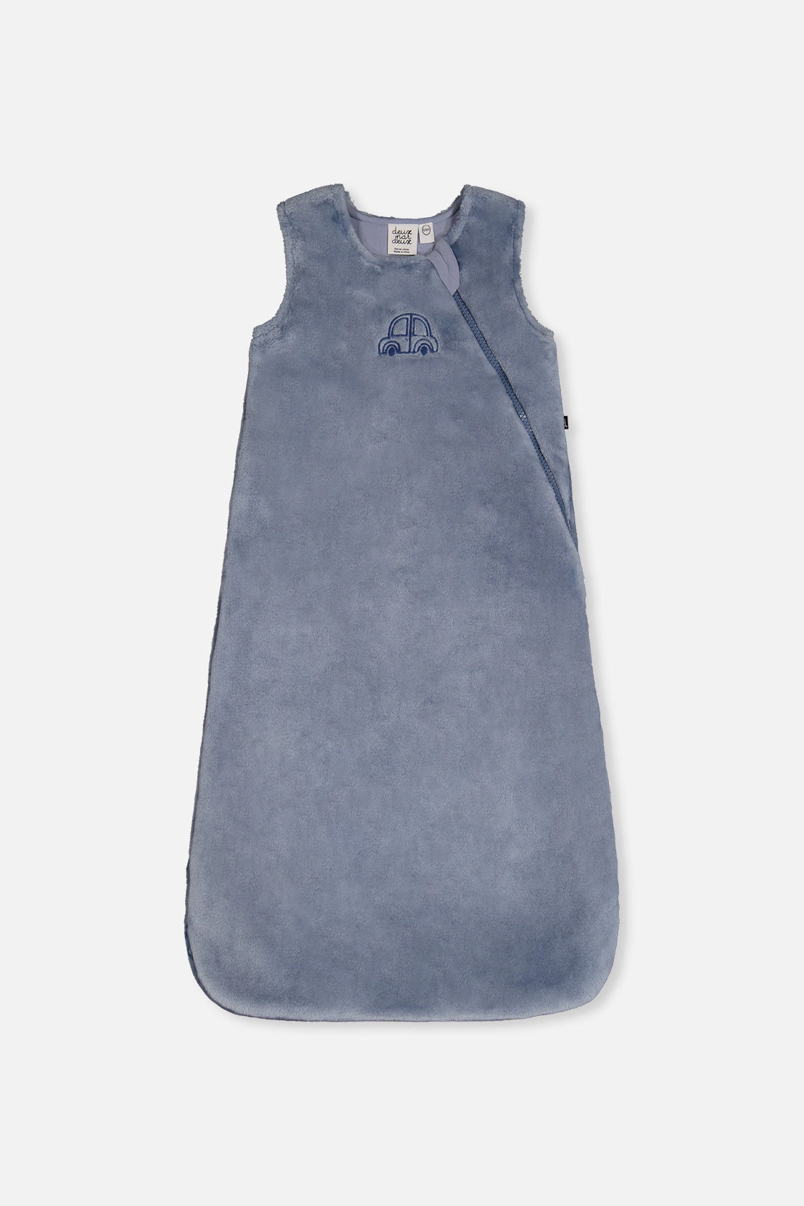 Deux par Boys Plush Zip Sleep Sack with Car Embroidery
