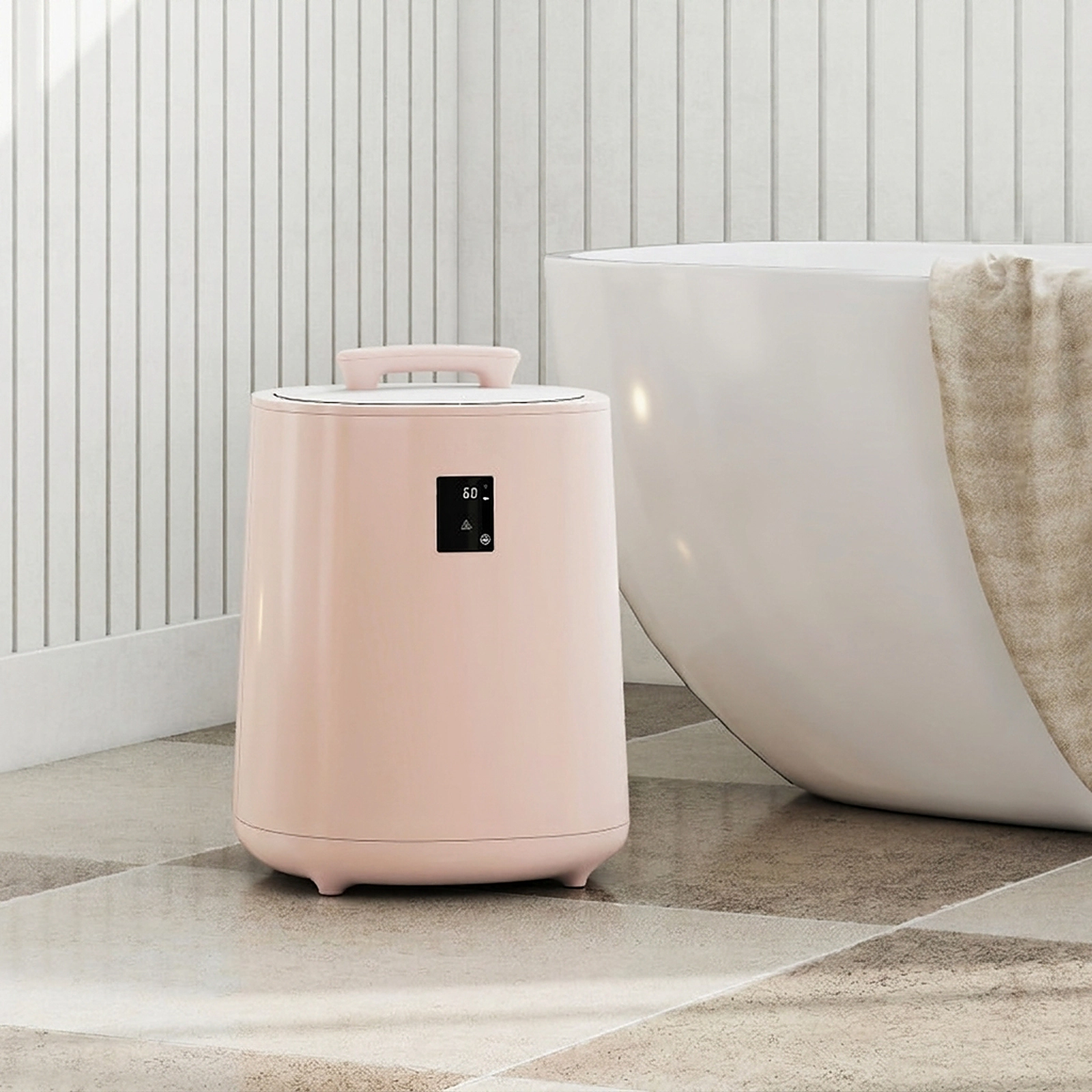 SUGIFT 18L Quick-Heating Towel Warmer Bucket with LED Display and Auto Shut Off 18-L Capacity 7-lb Net Weight Pink